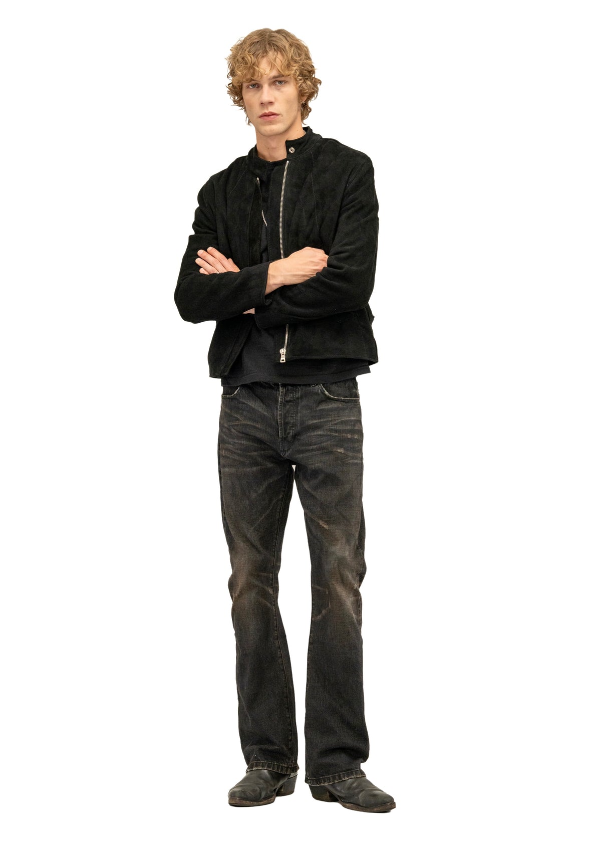 WASHED BLACK SELVEDGE BOOTCUT DENIM