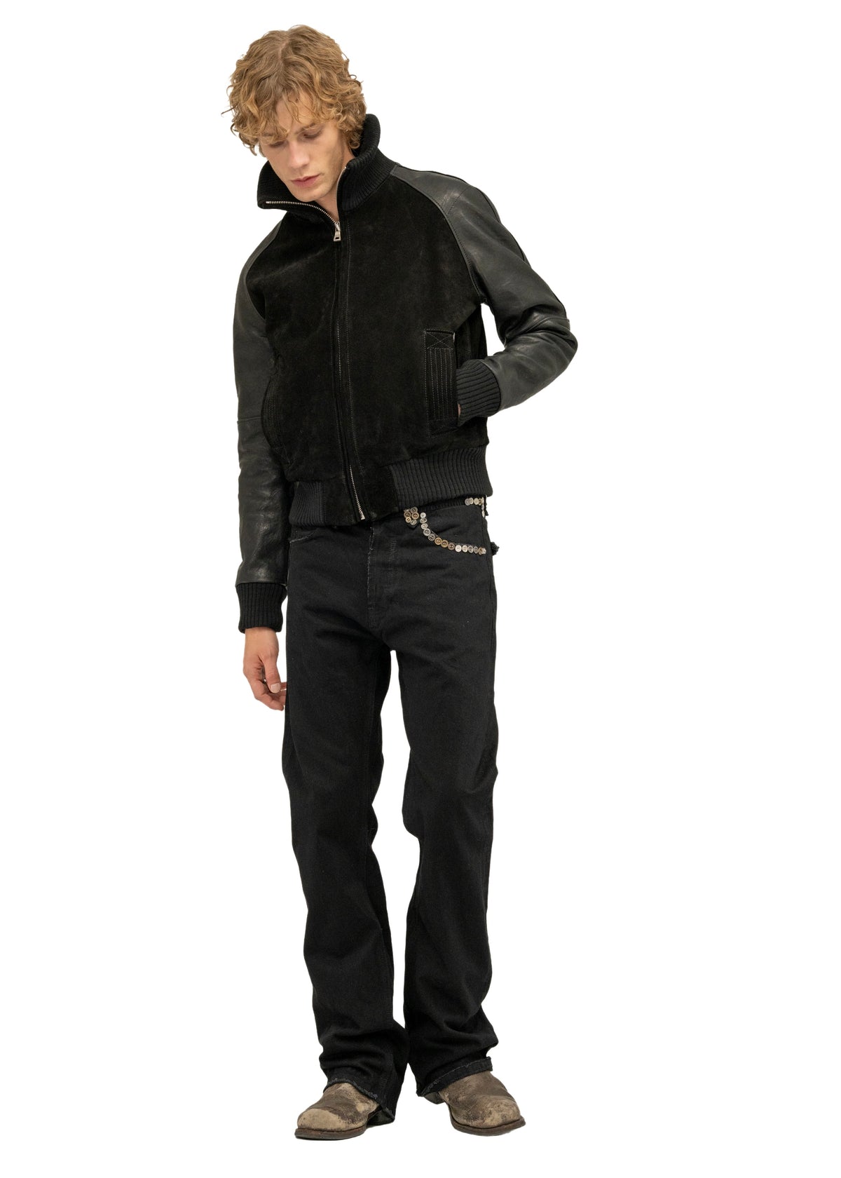DUST ONE CUT LEATHER JACKET SUEDE