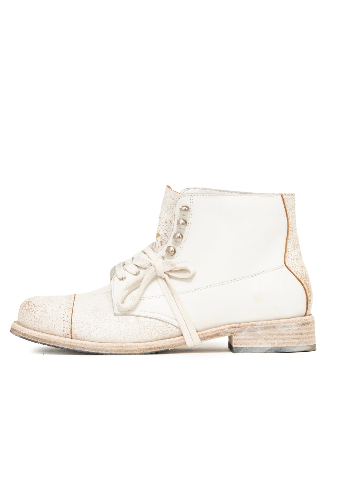 UTILITY BOOTS CRACKED WHITE