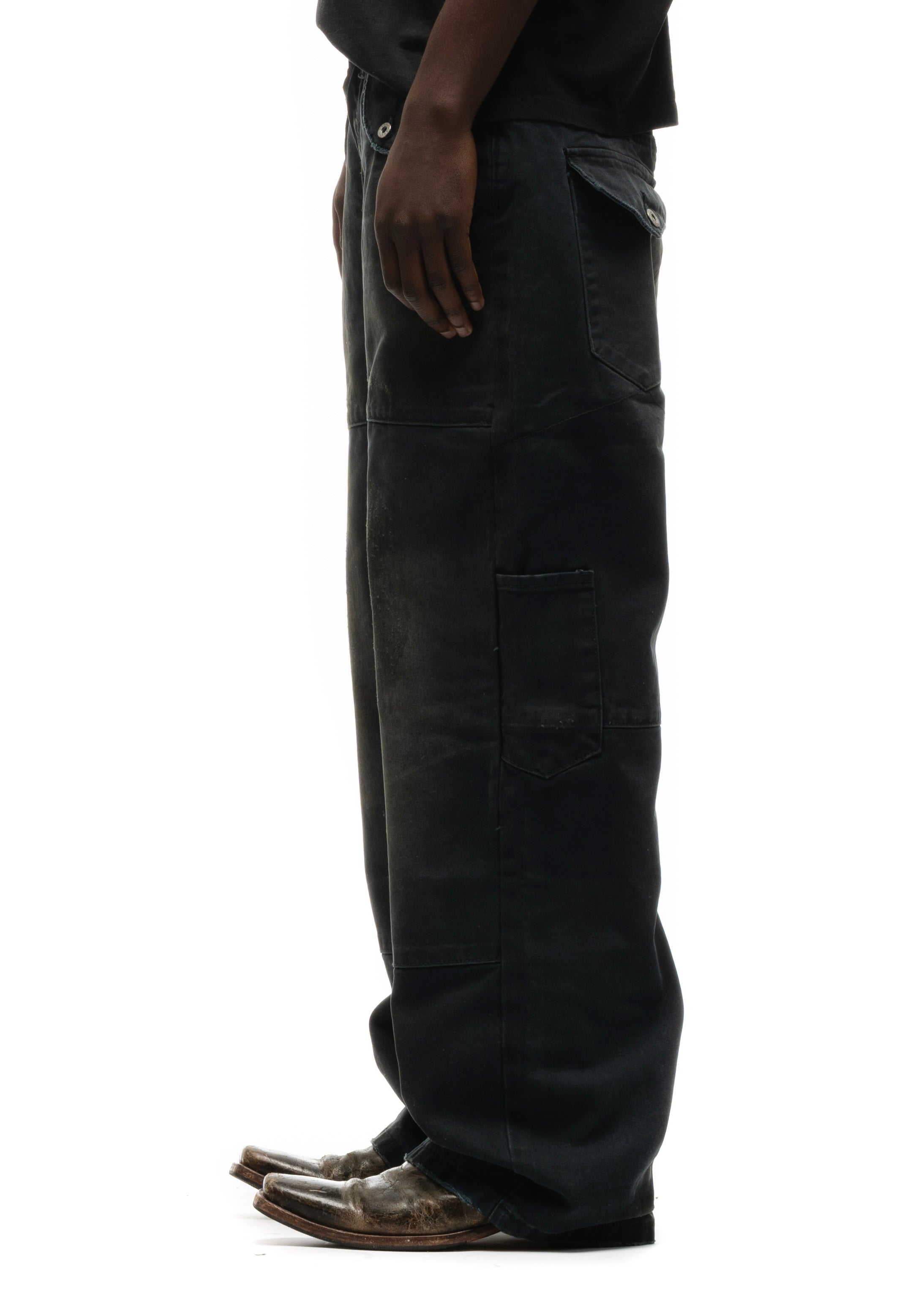 JAPANESE DOUBLE KNEE CUT BLACK – NO/FAITH STUDIOS