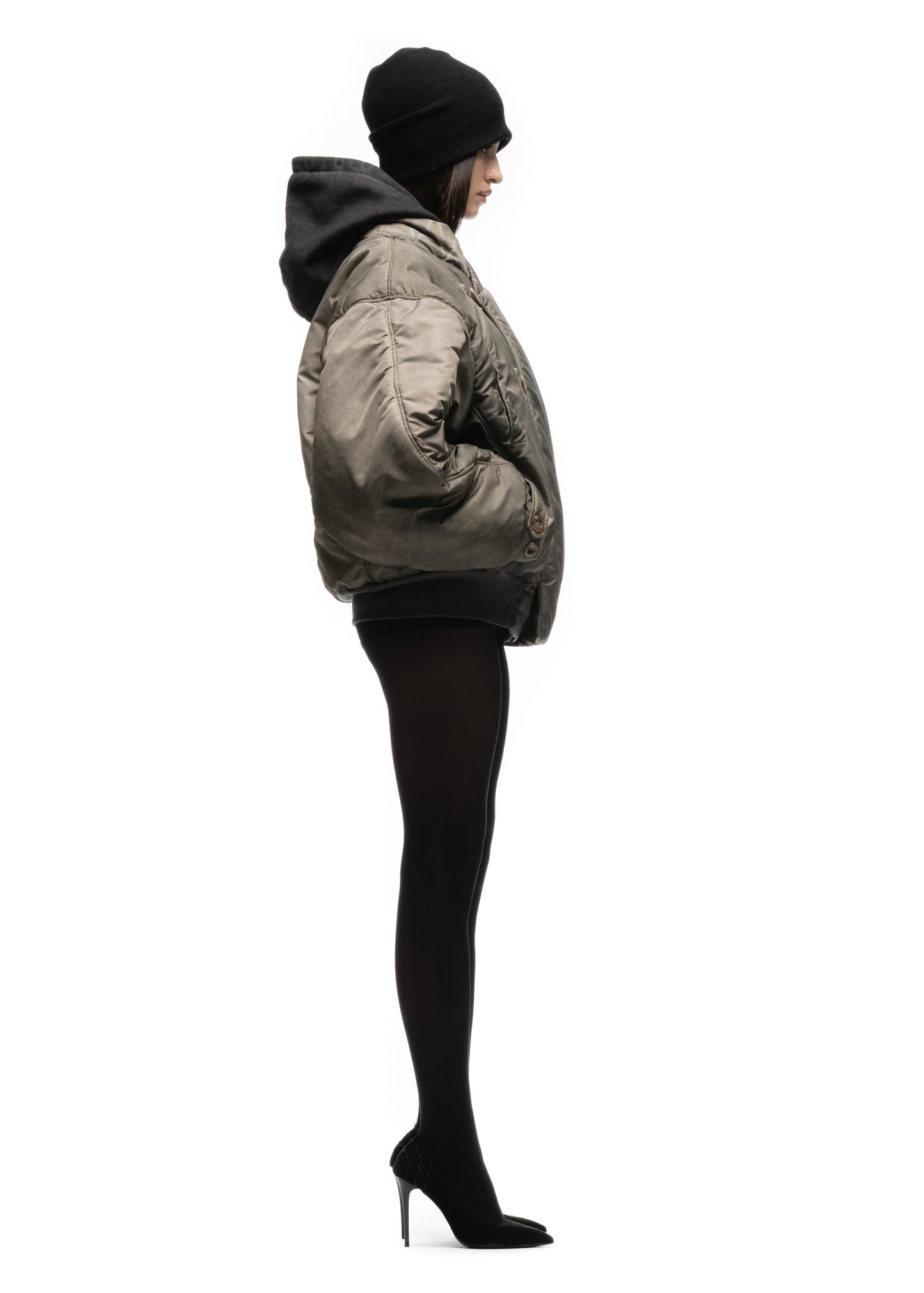 FENCING WAFFLE BOMBER JACKET USED BEIGE FEMALE