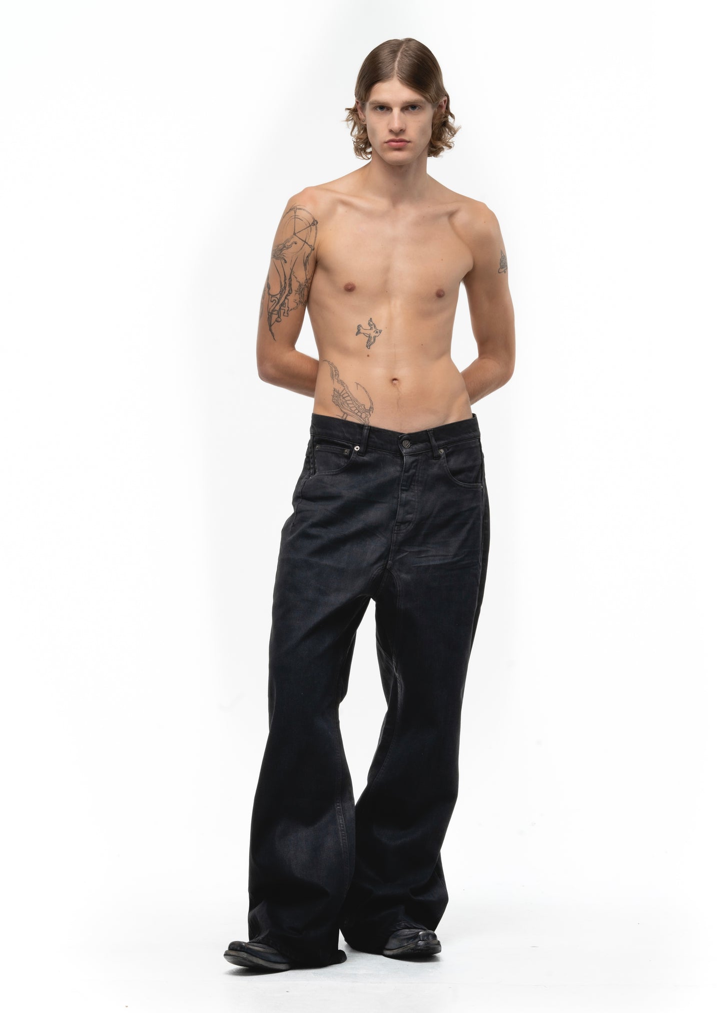 ITALY DULL BLACK BOOT CUT