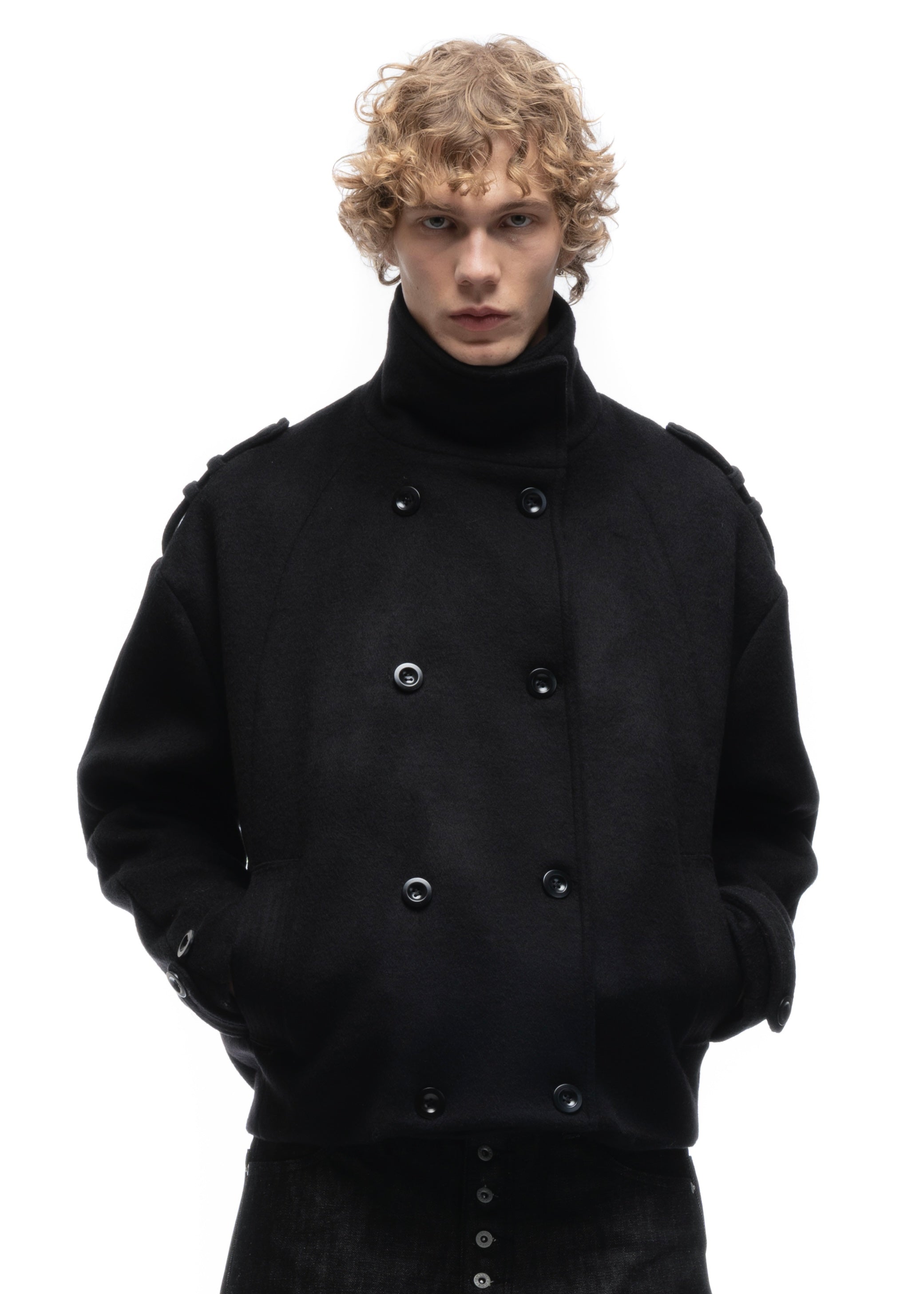 J*J様 NofaithStudios BUTTON UP MARINE JAC BUTTON UP MARINE JACKET BLACK – NO/FAITH STUDIOS