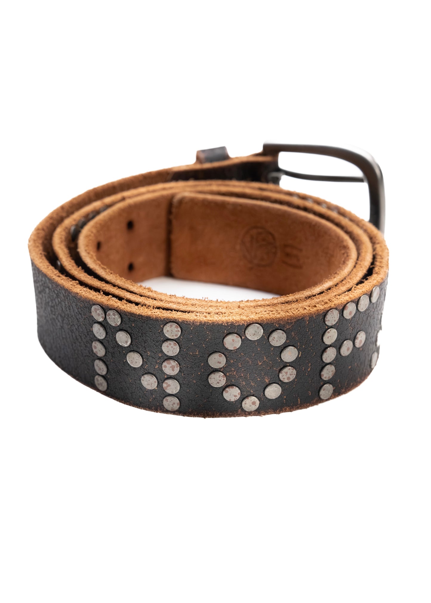 NO FAITH JEANS STUDDED LEATHER BELT