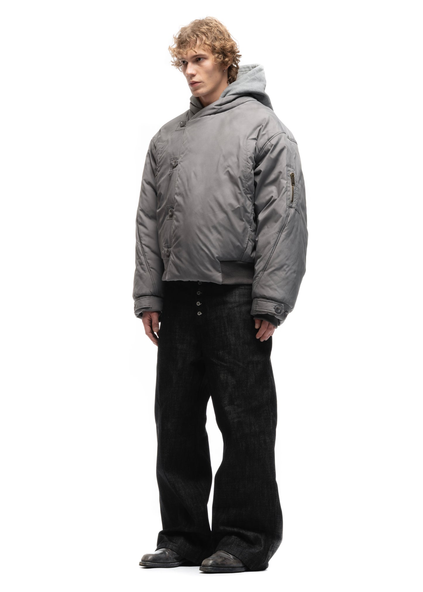 FENCING WAFFLE BOMBER JACKET GREY