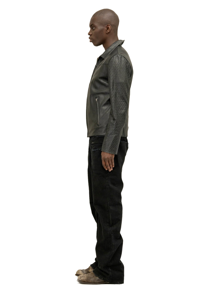 BIKER ONE CUT PERFORATED LEATHER SLEEVES