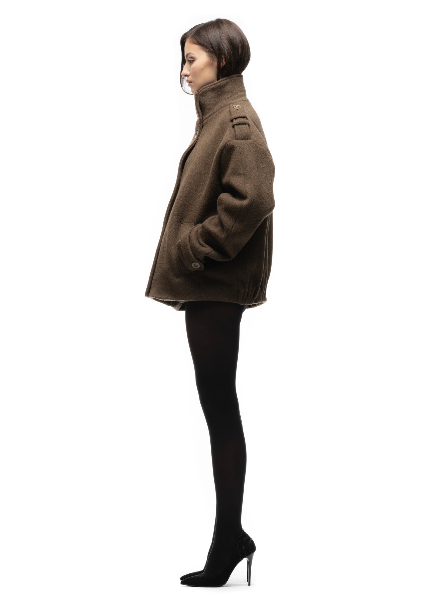 BUTTON UP MARINE JACKET GREEN FEMALE