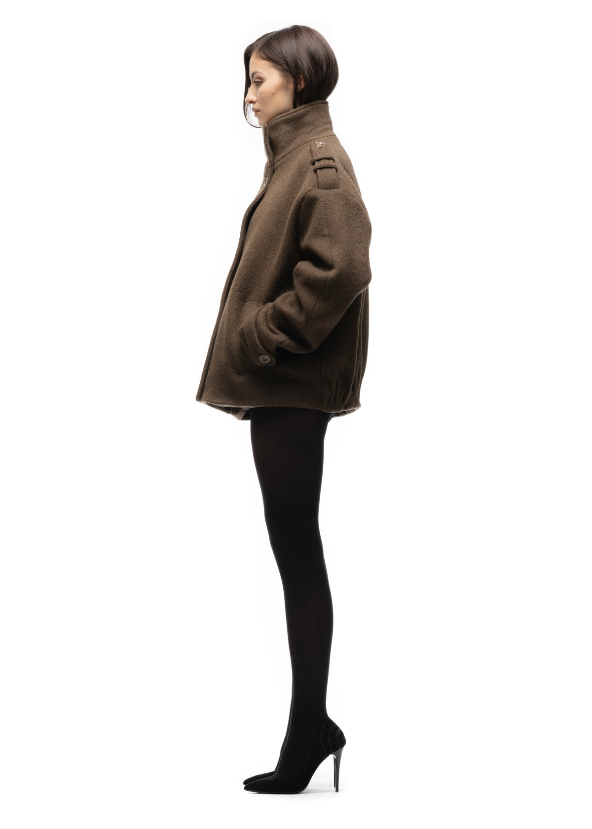 BUTTON UP MARINE JACKET GREEN FEMALE