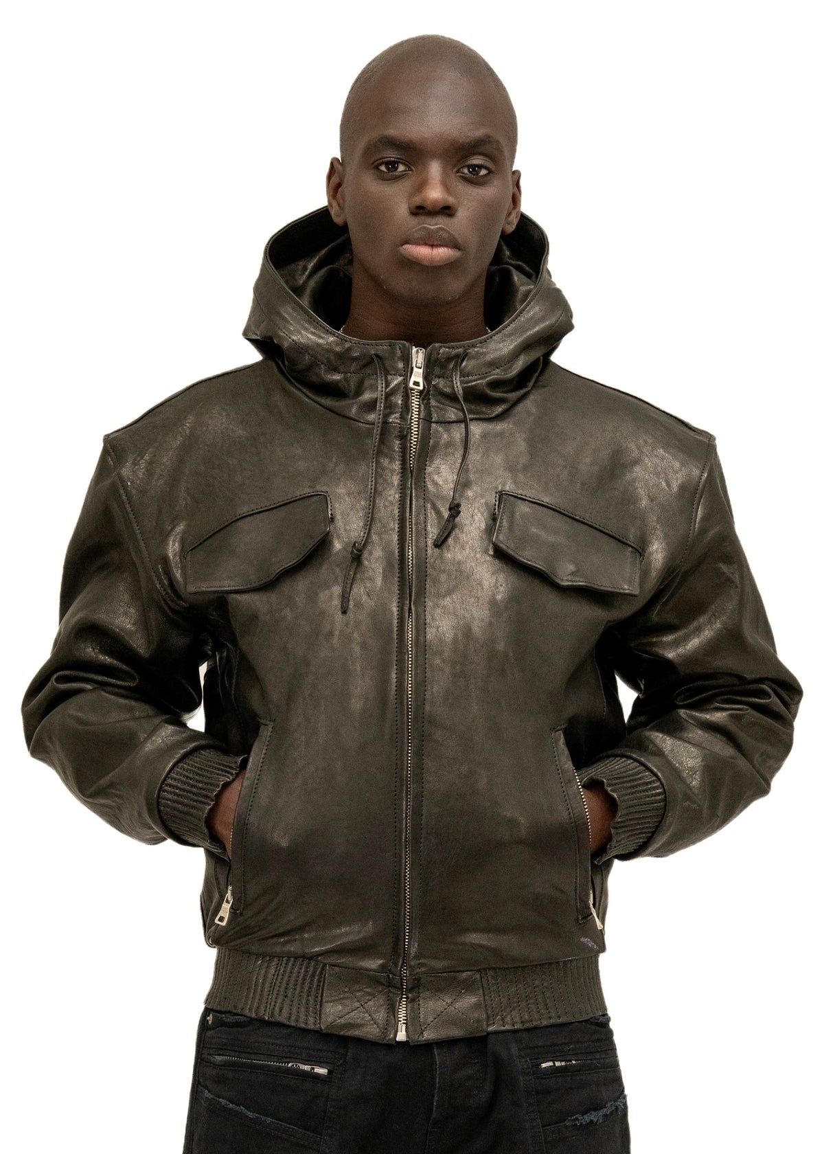 SCAR HOOD LEATHER JACKET