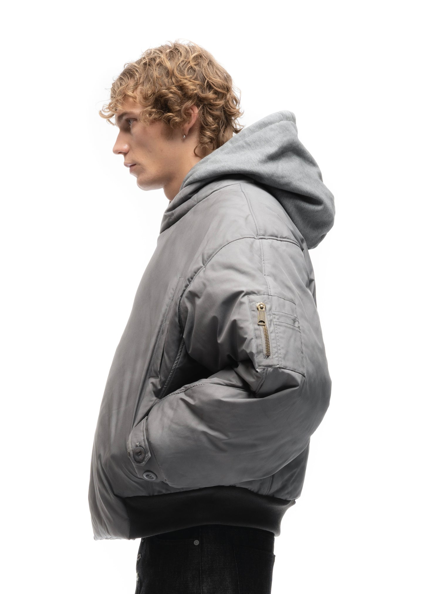 FENCING WAFFLE BOMBER JACKET GREY