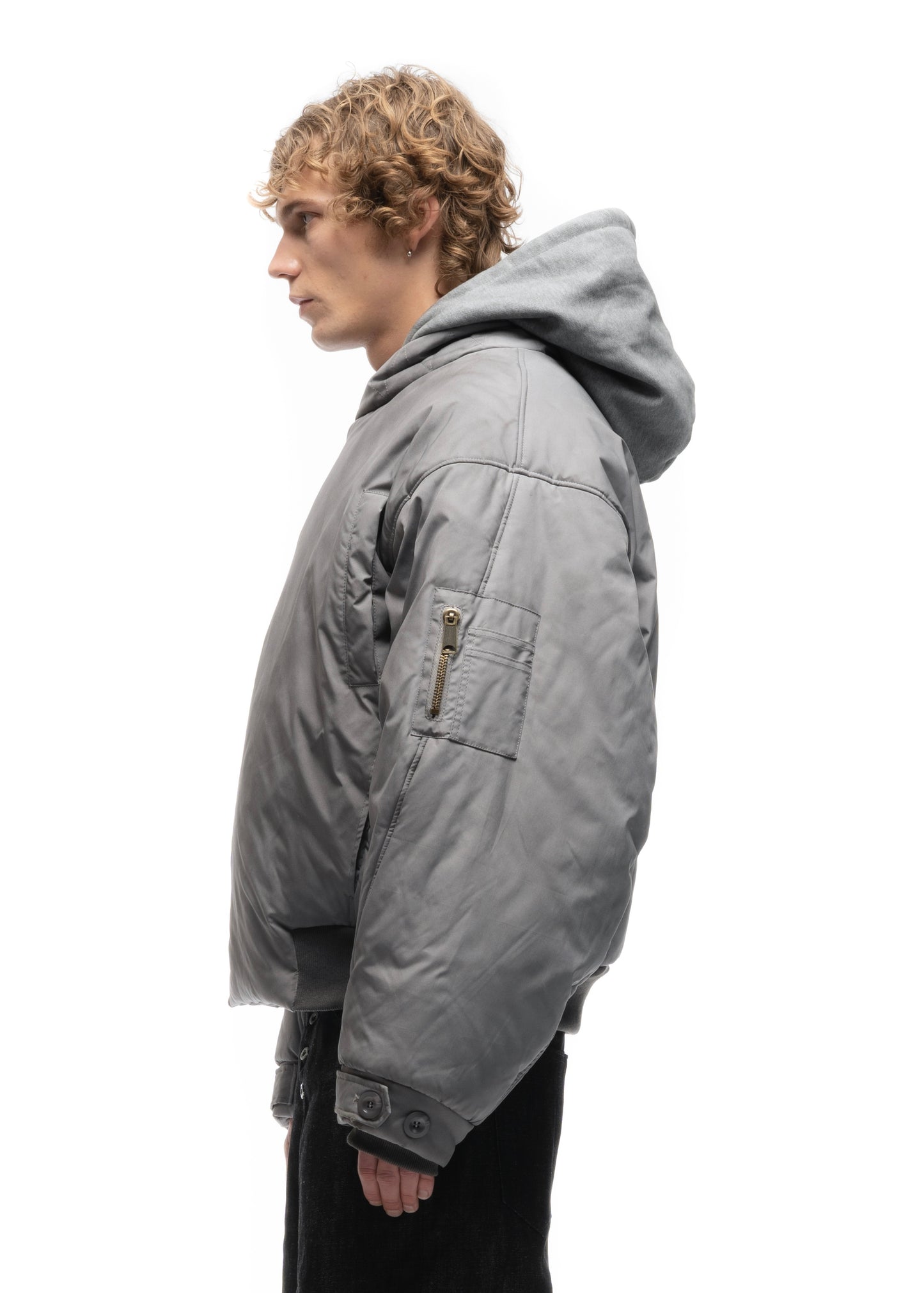 FENCING WAFFLE BOMBER JACKET GREY