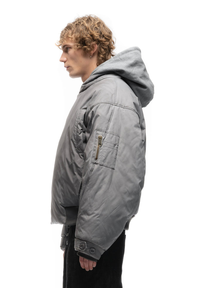 FENCING WAFFLE BOMBER JACKET GREY