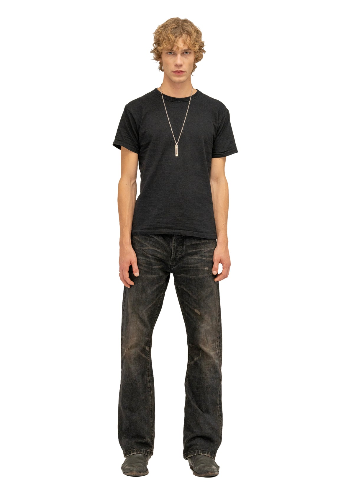 WASHED BLACK SELVEDGE BOOTCUT DENIM