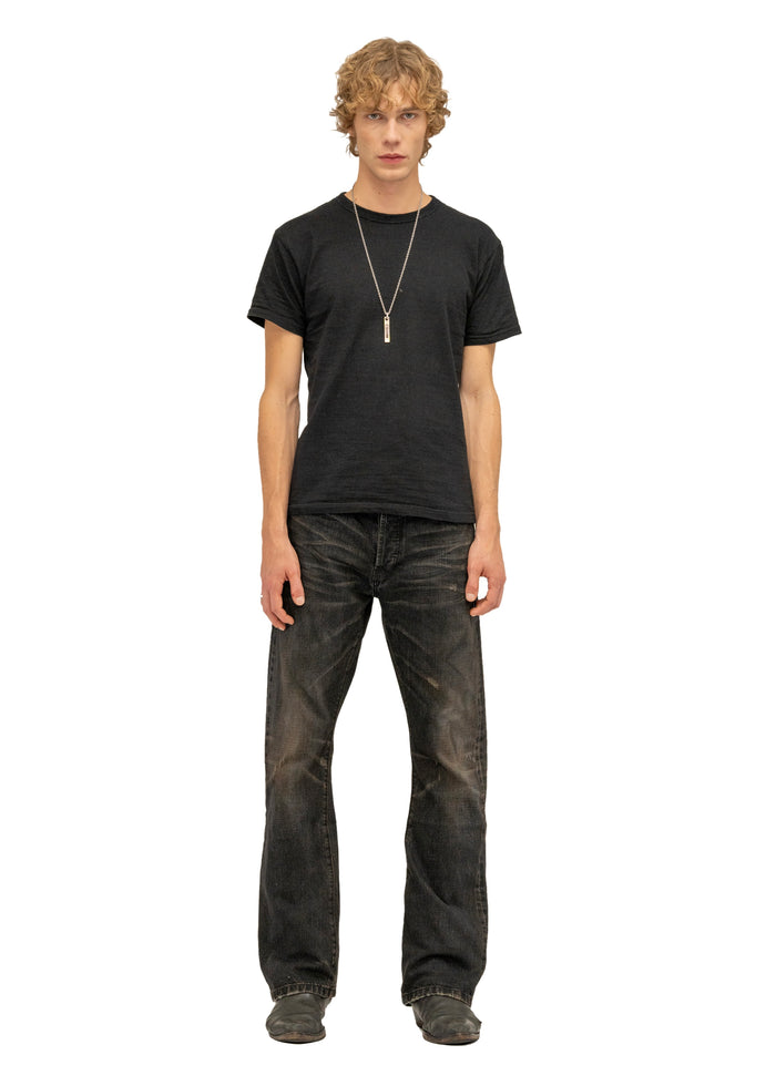 WASHED BLACK SELVEDGE BOOTCUT DENIM