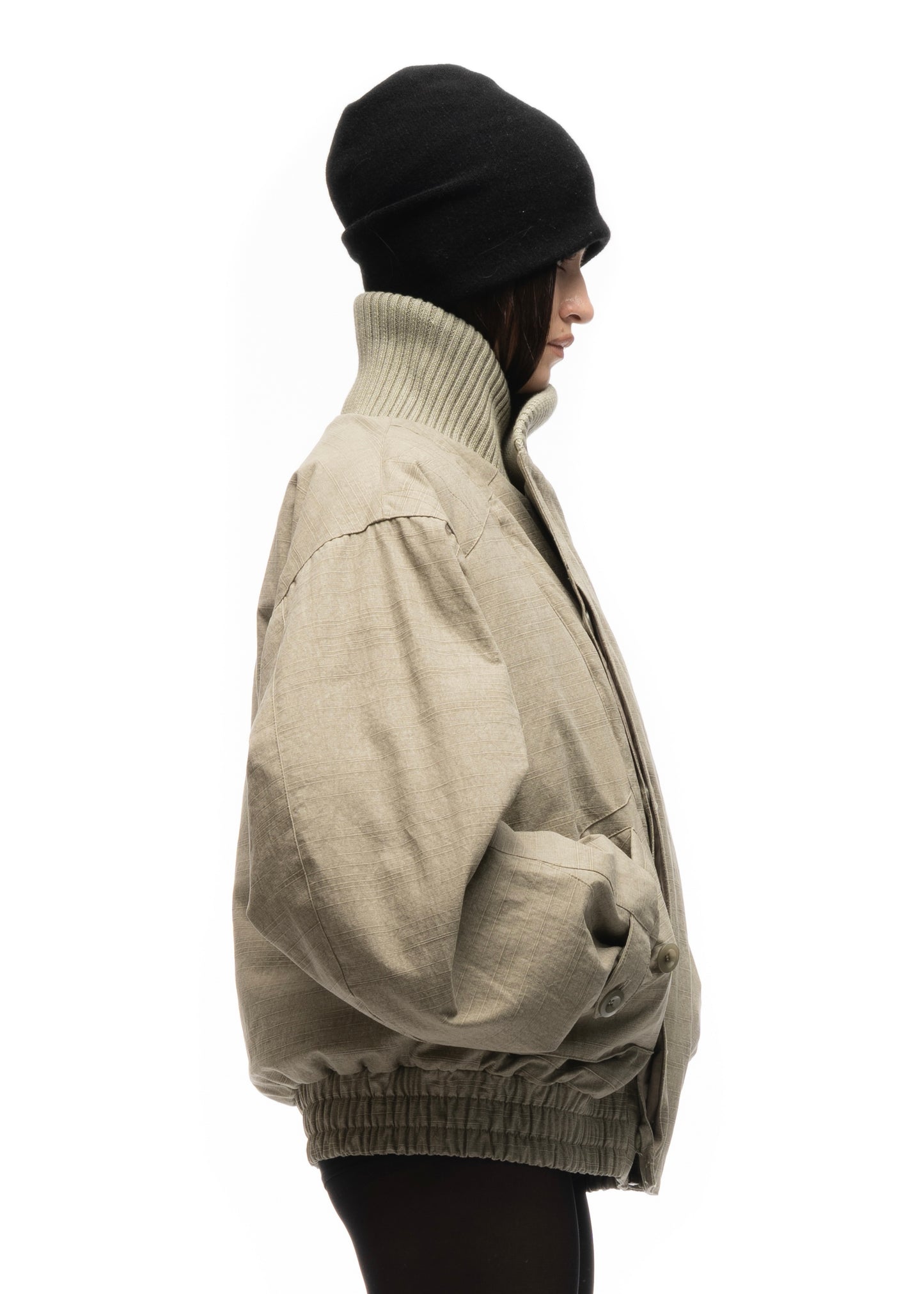 JAPANESE FLIGHT PADDED BOMBER JACKET CONCRETE BEIGE FEMALE