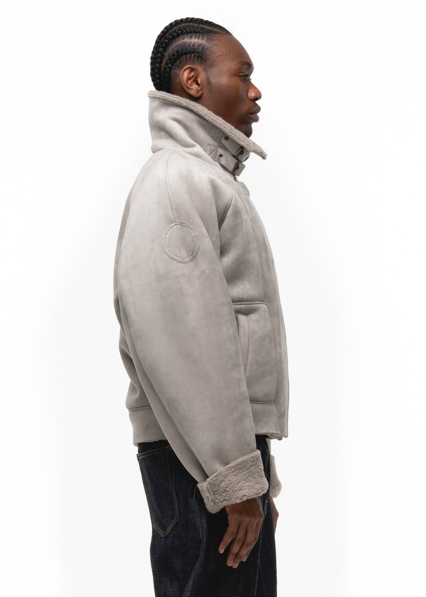 HEAVY FLIGHT SHEARLING JACKET GREY