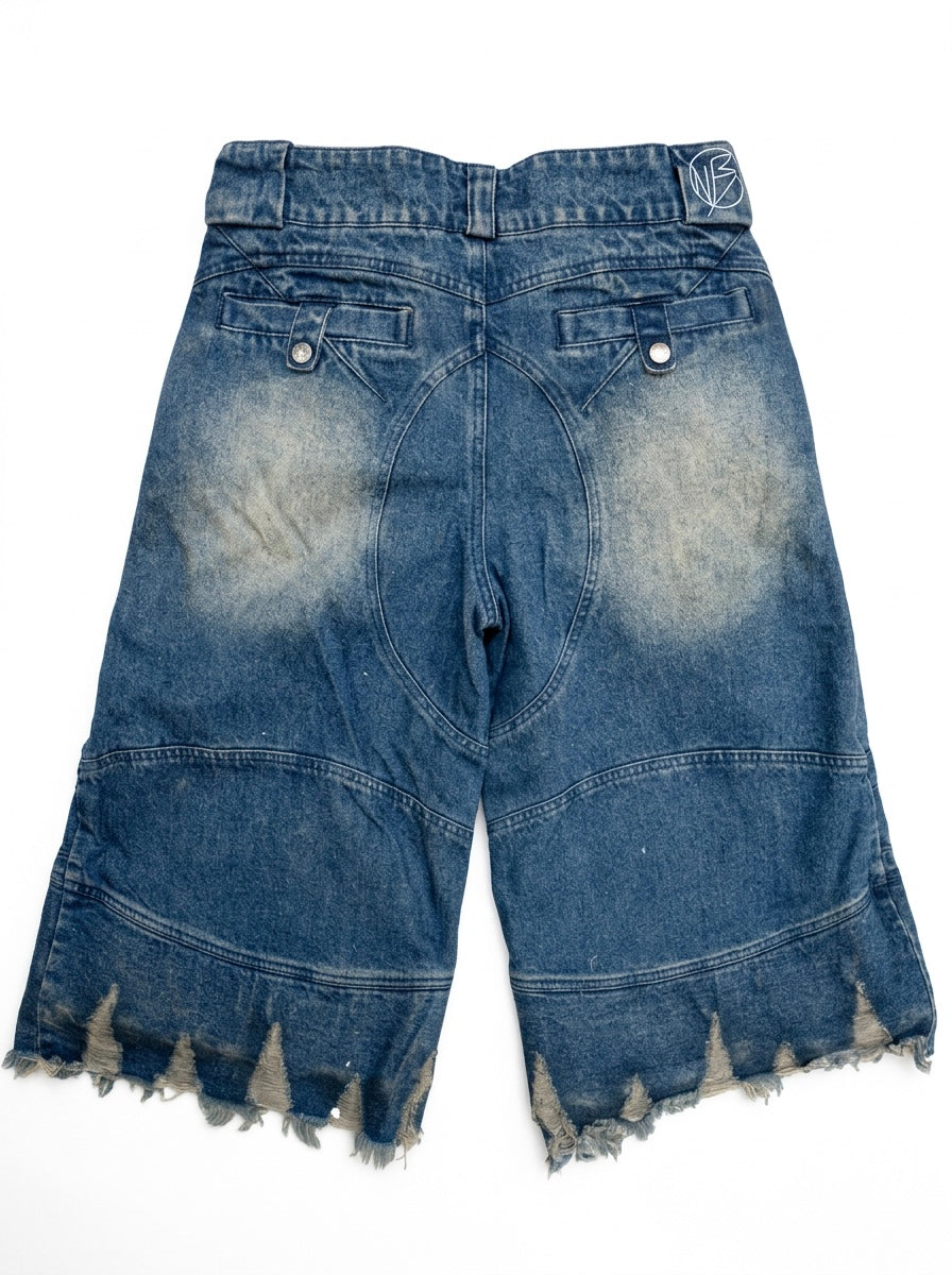 LAYERED DENIM SHORTS