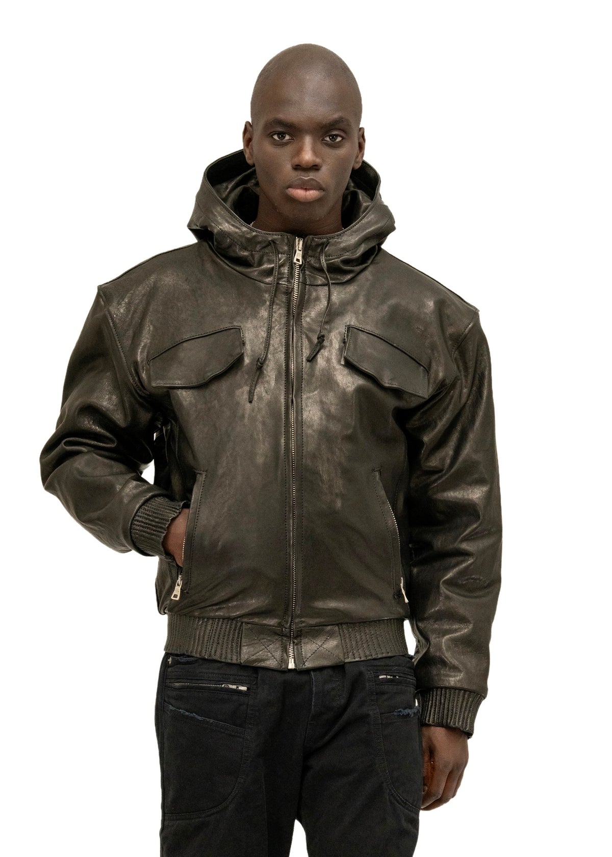 SCAR HOOD LEATHER JACKET