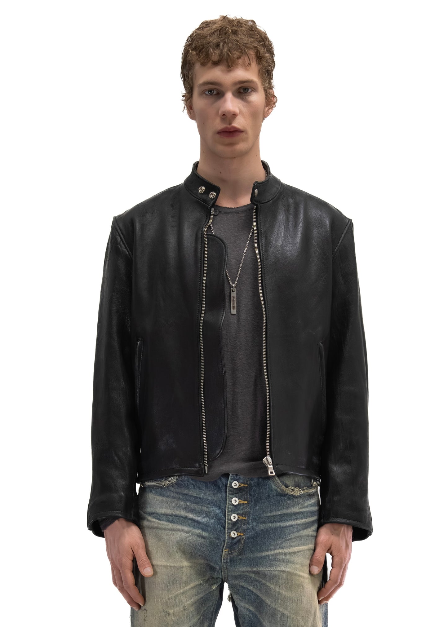 RACER ONE CUT LEATHER JACKET