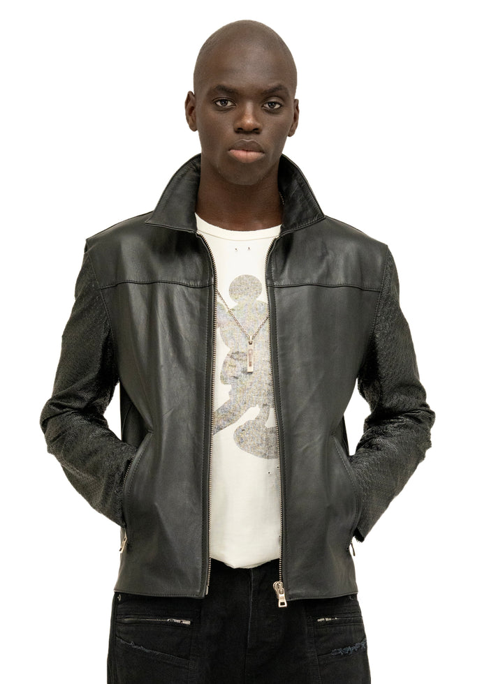 BIKER ONE CUT PERFORATED LEATHER SLEEVES