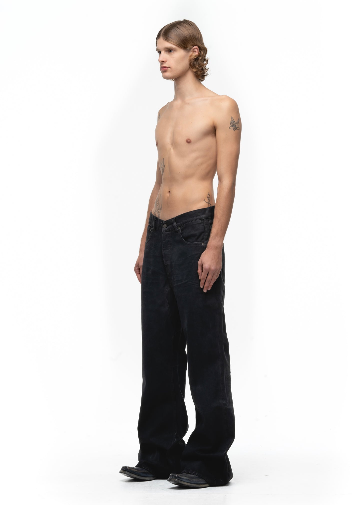 ITALY DULL BLACK BOOT CUT