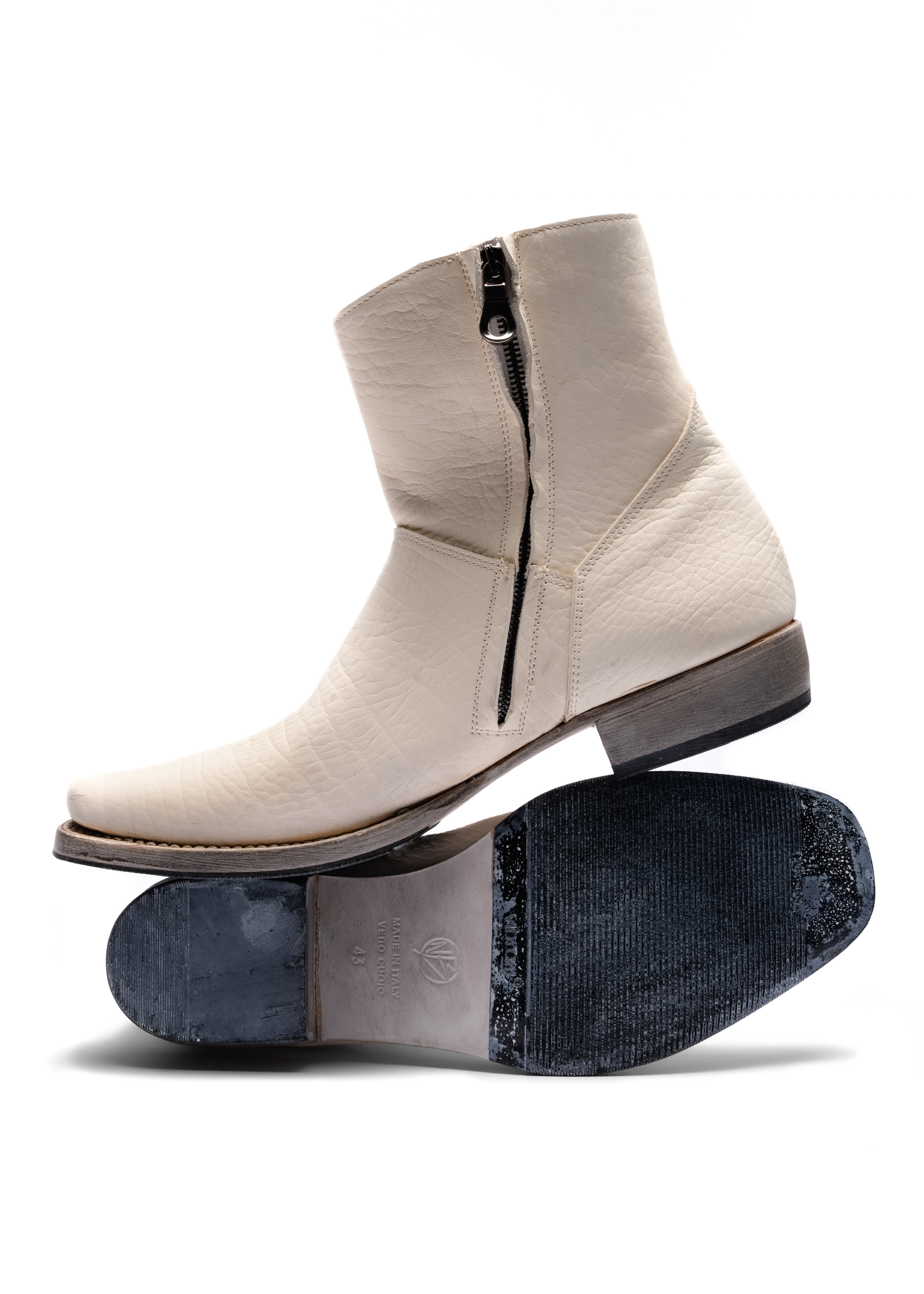 WHITE CONCRETE TEXAN BOOTS – NO/FAITH STUDIOS