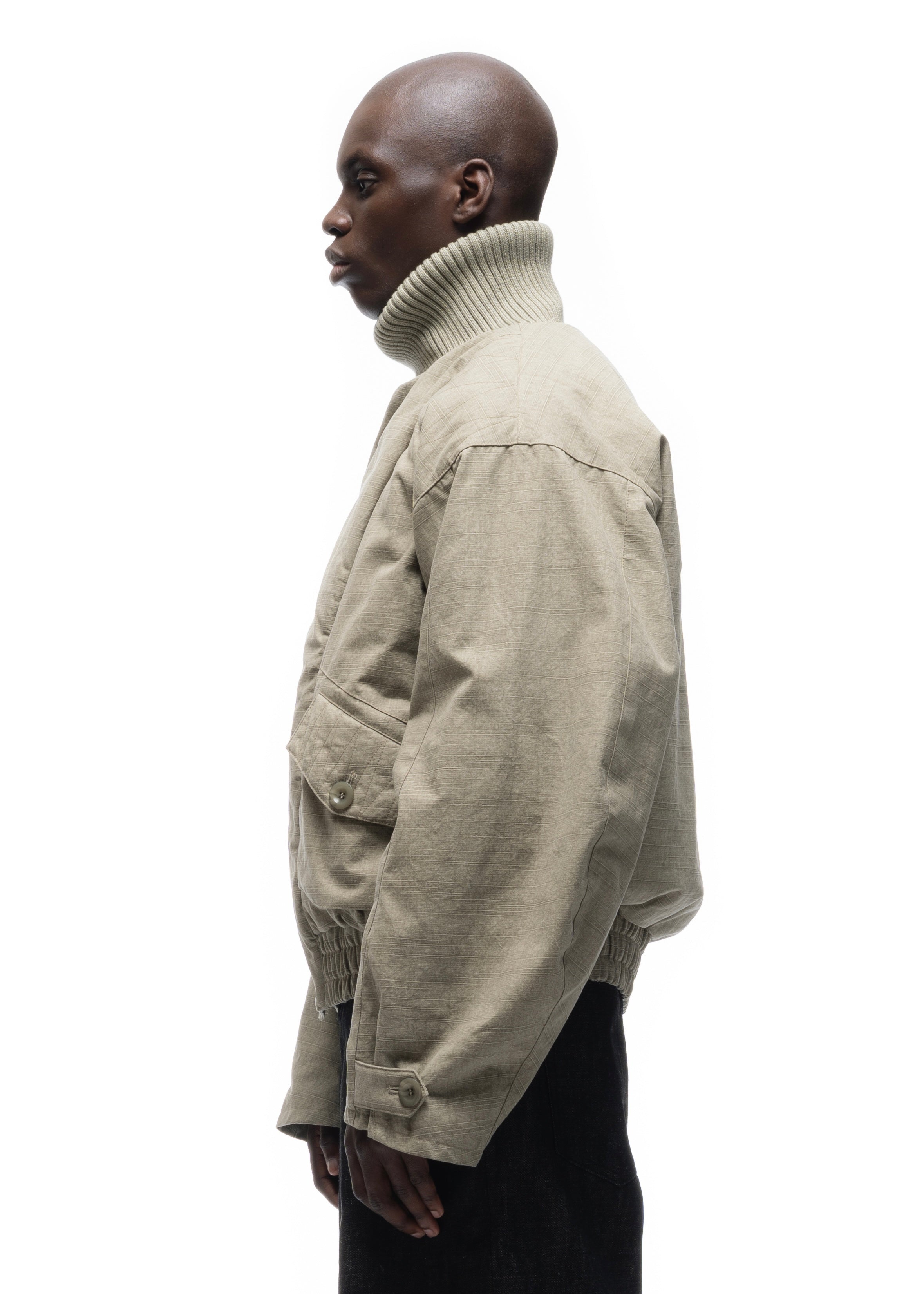 JAPANESE FLIGHT PADDED BOMBER JACKET CONCRETE BEIGE – NO/FAITH STUDIOS