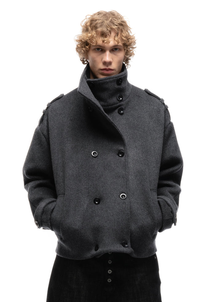 BUTTON UP MARINE JACKET GREY