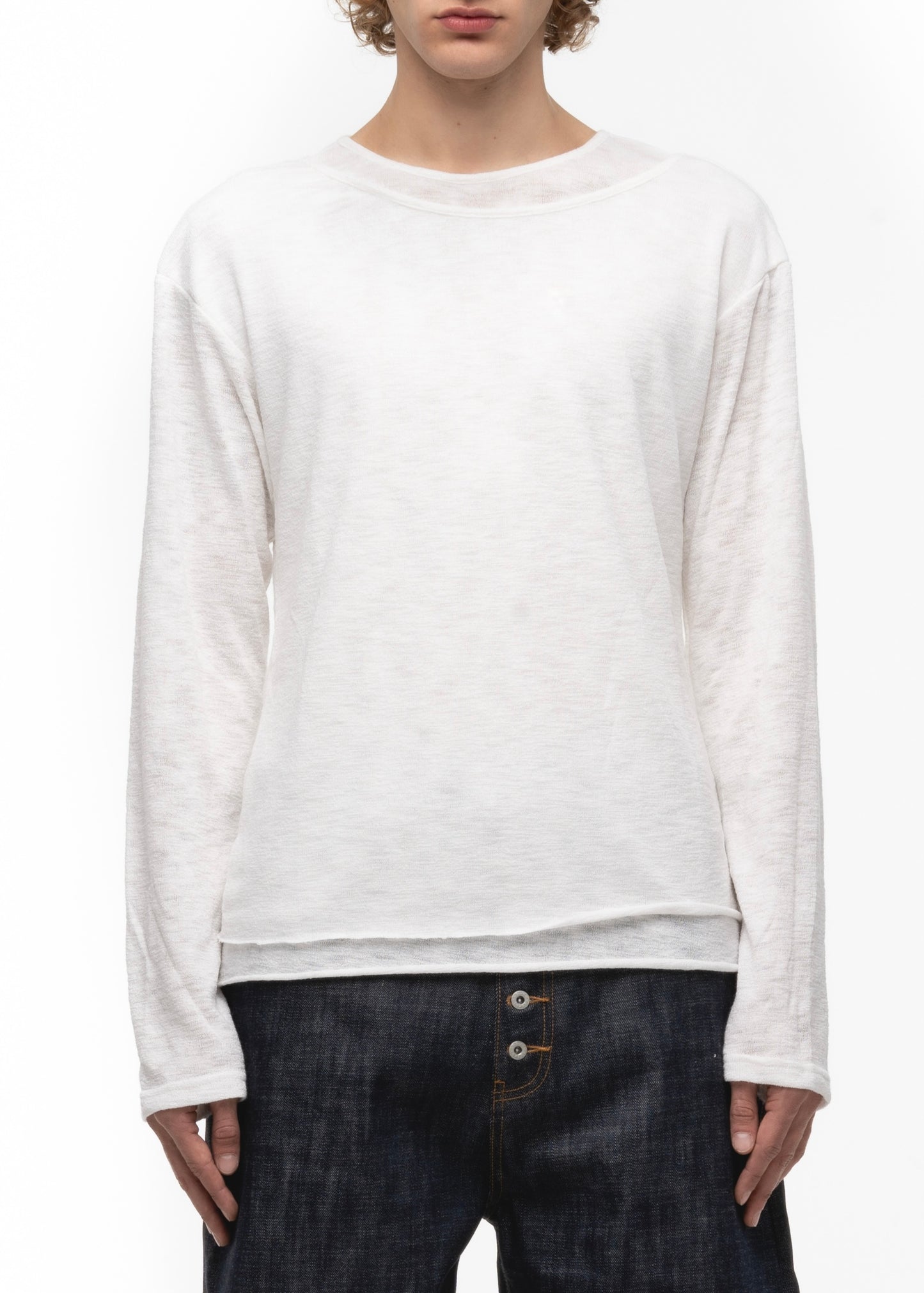 JAPANESE DOUBLE-LAYERED LONGSLEEVE WHITE