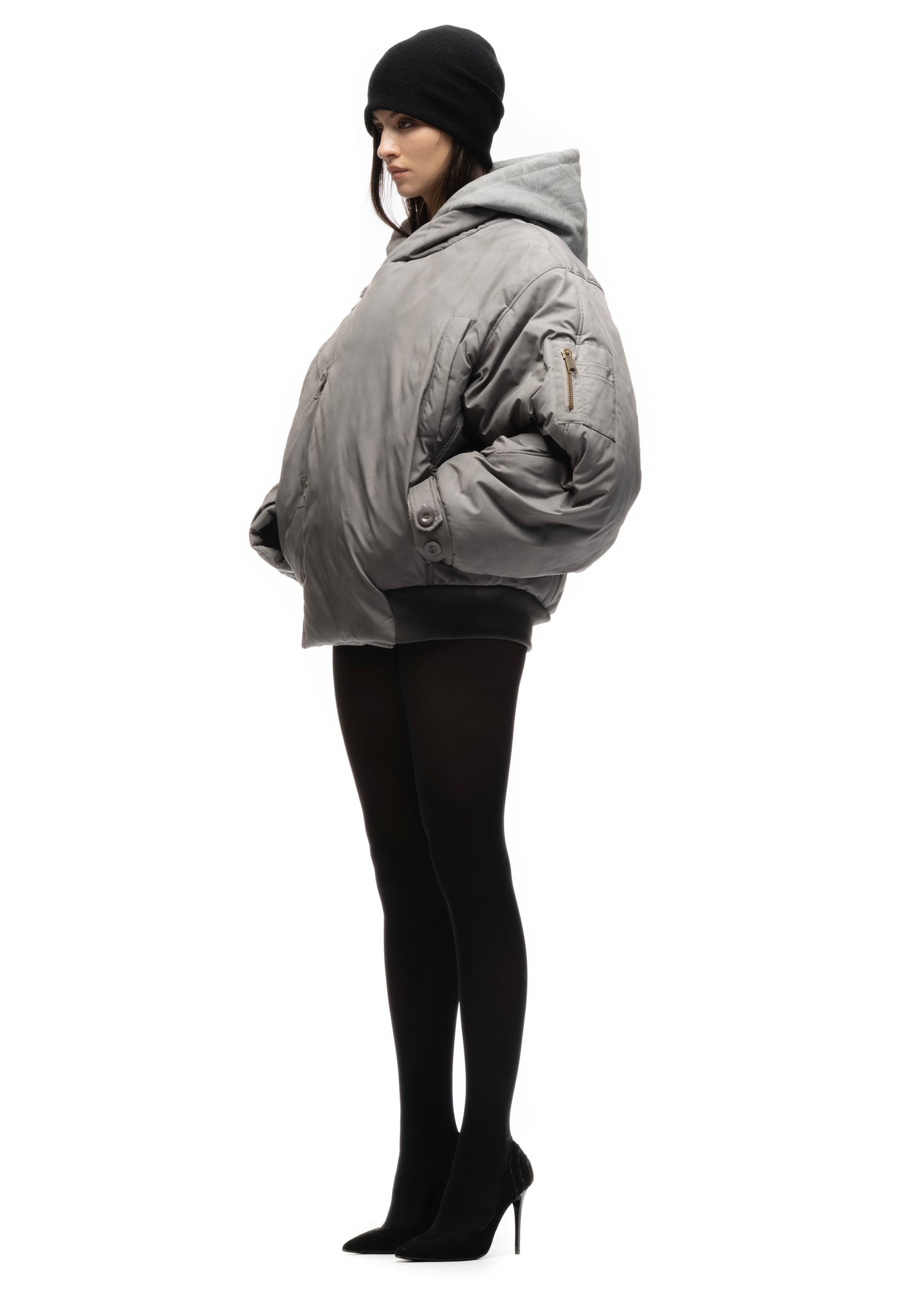 FENCING WAFFLE BOMBER JACKET GREY FEMALE