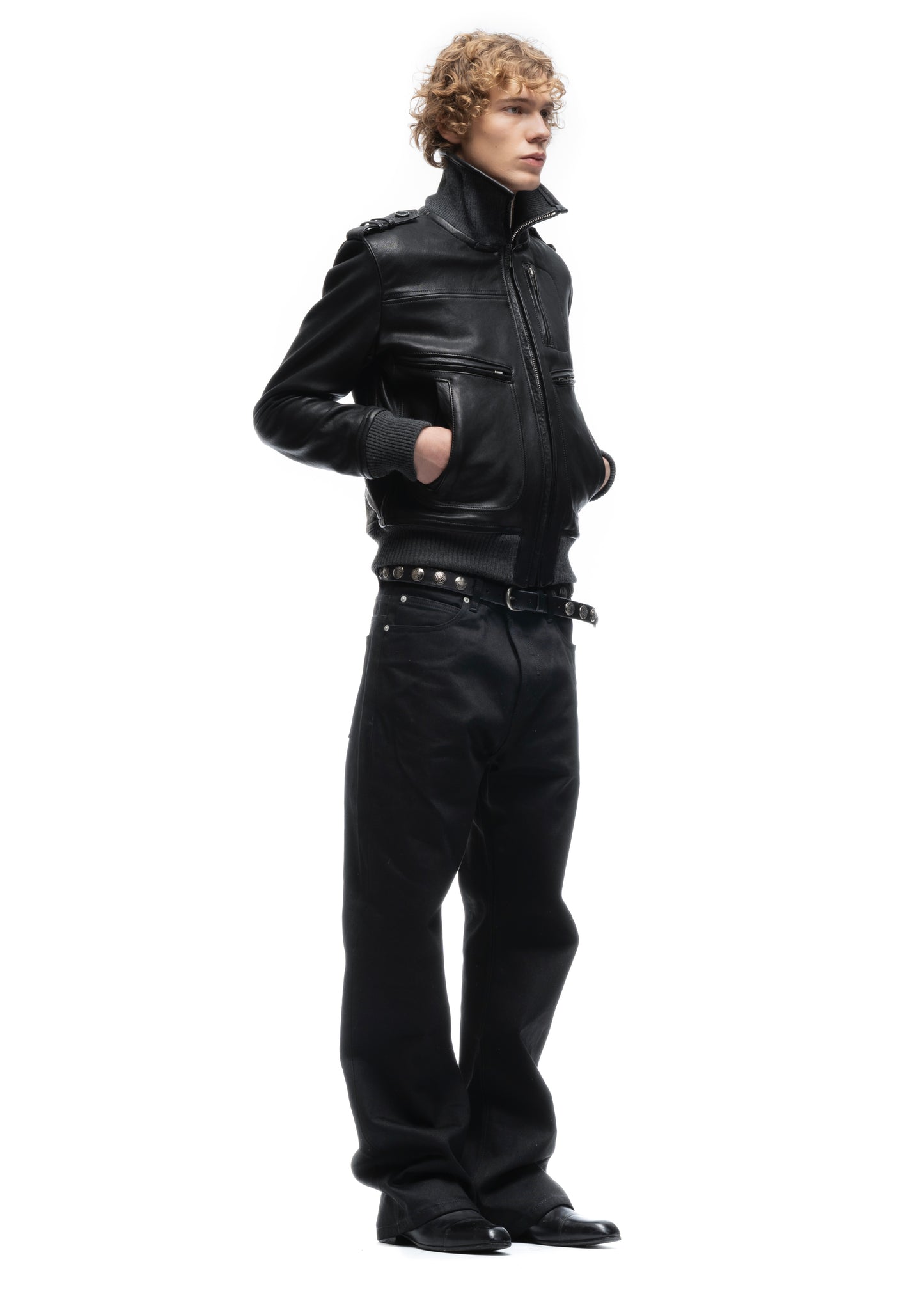 SHADOW OPERATOR LEATHER JACKET BLACK