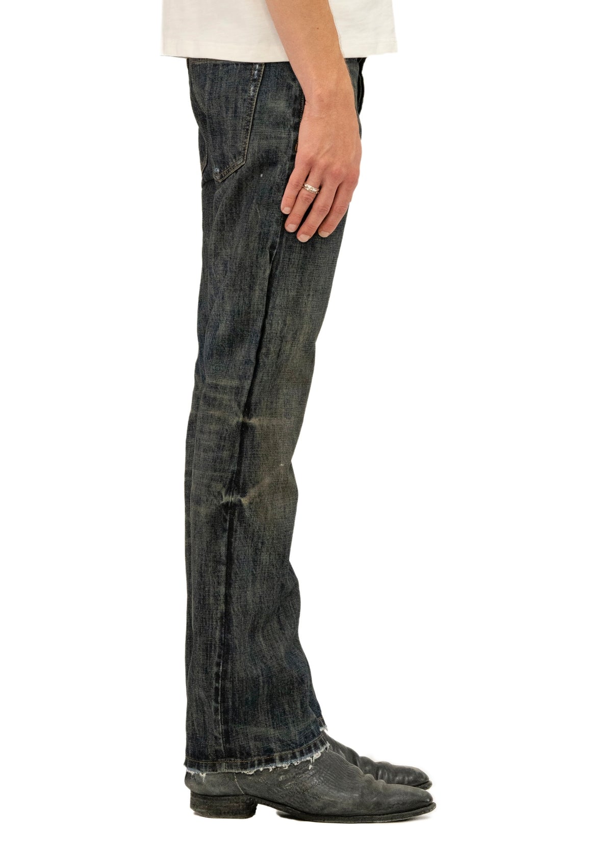 MUDDED SELVEDGE FITTED BOOTCUT DENIM