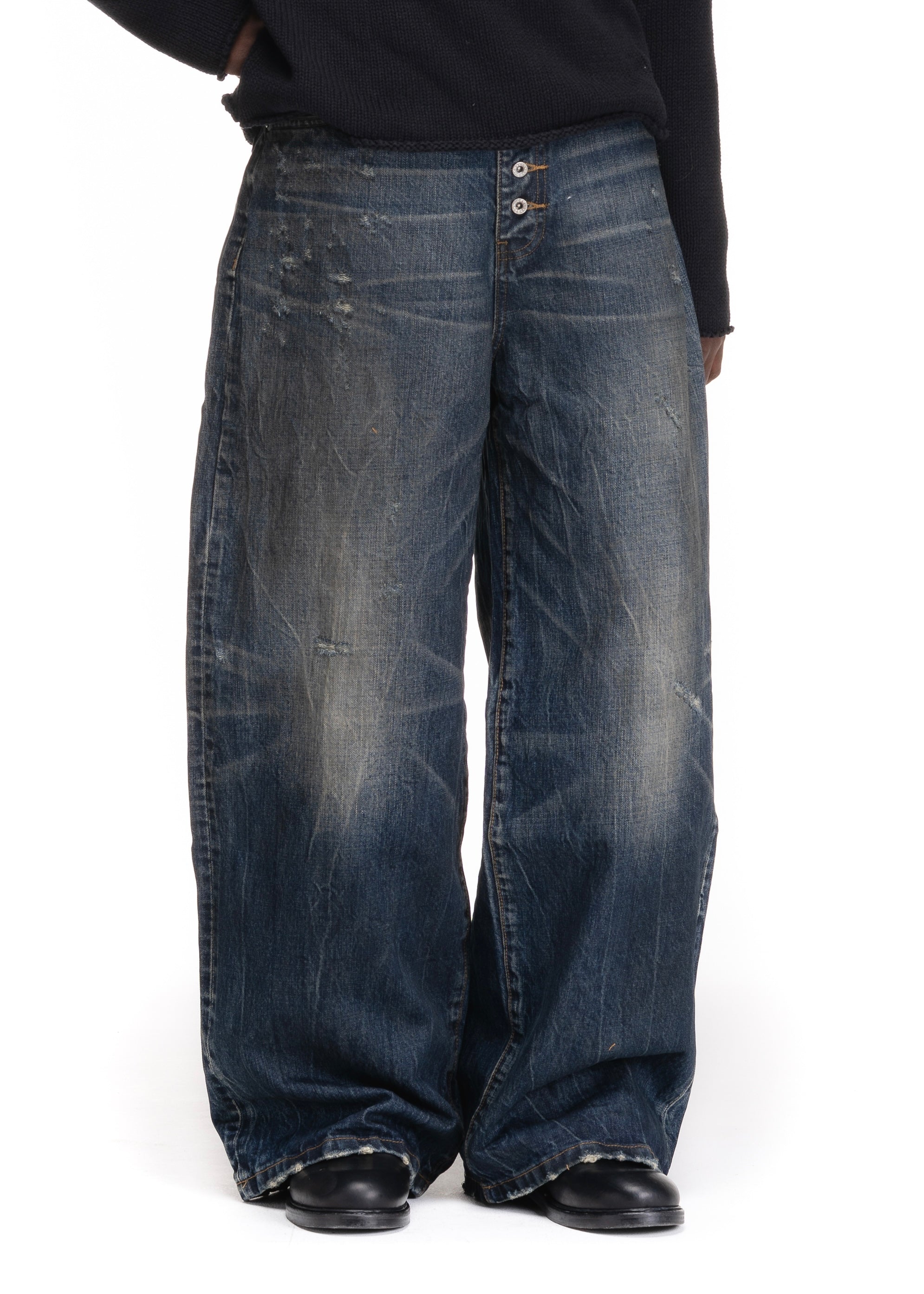 パンツ NO/FAITH STUDIOS MIDNIGHT INDIGO DENIM MIDNIGHT INDIGO SELVEDGE DENIM LOOSE FIT – NO/FAITH STUDIOS