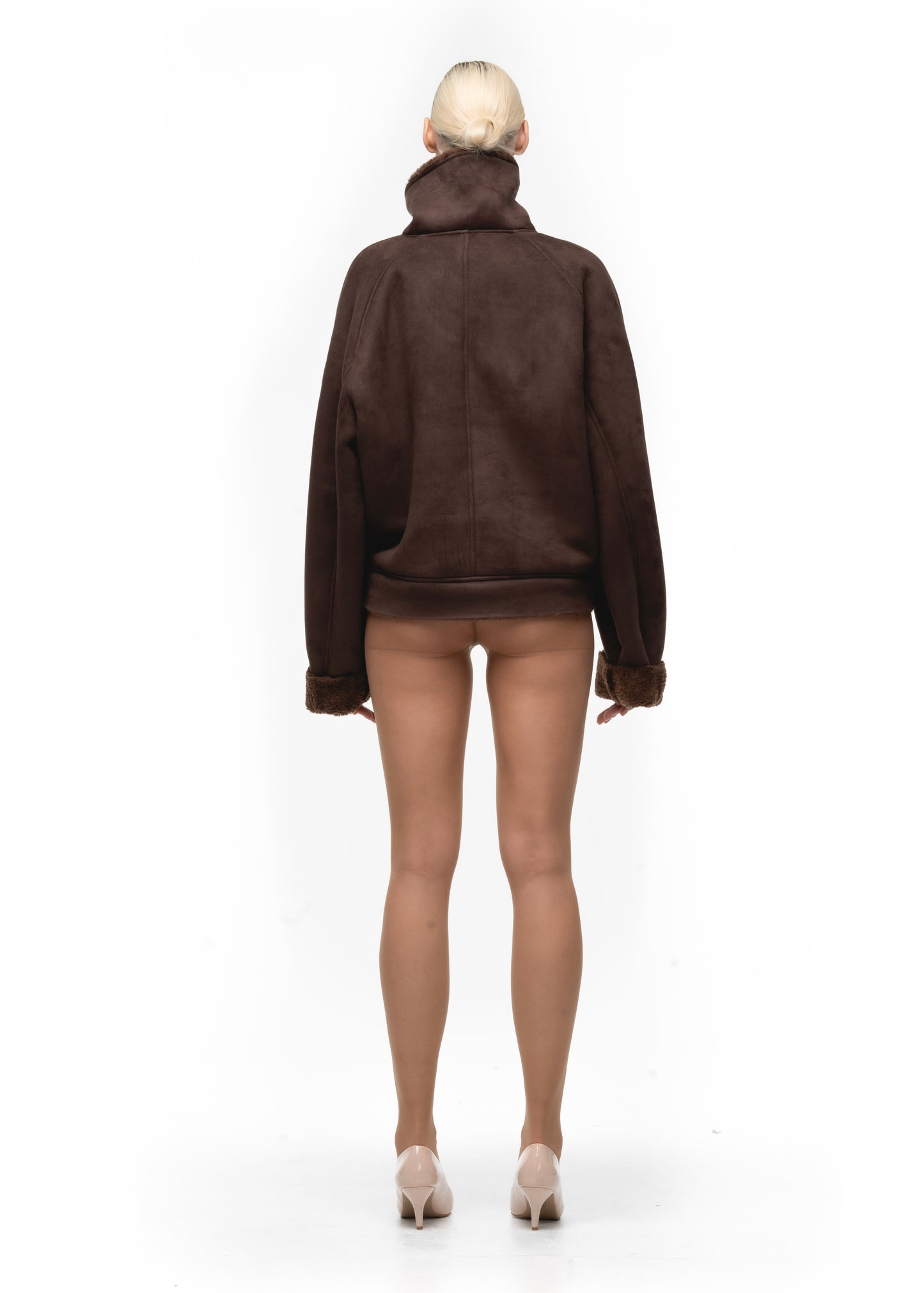 HEAVY FLIGHT SHEARLING JACKET BROWN WOMEN'S CUT