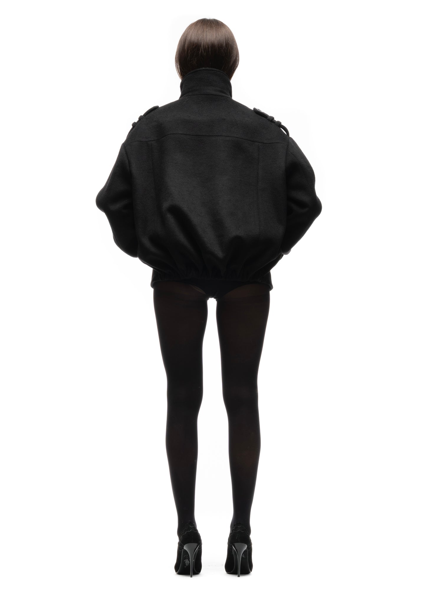 BUTTON UP MARINE JACKET BLACK FEMALE