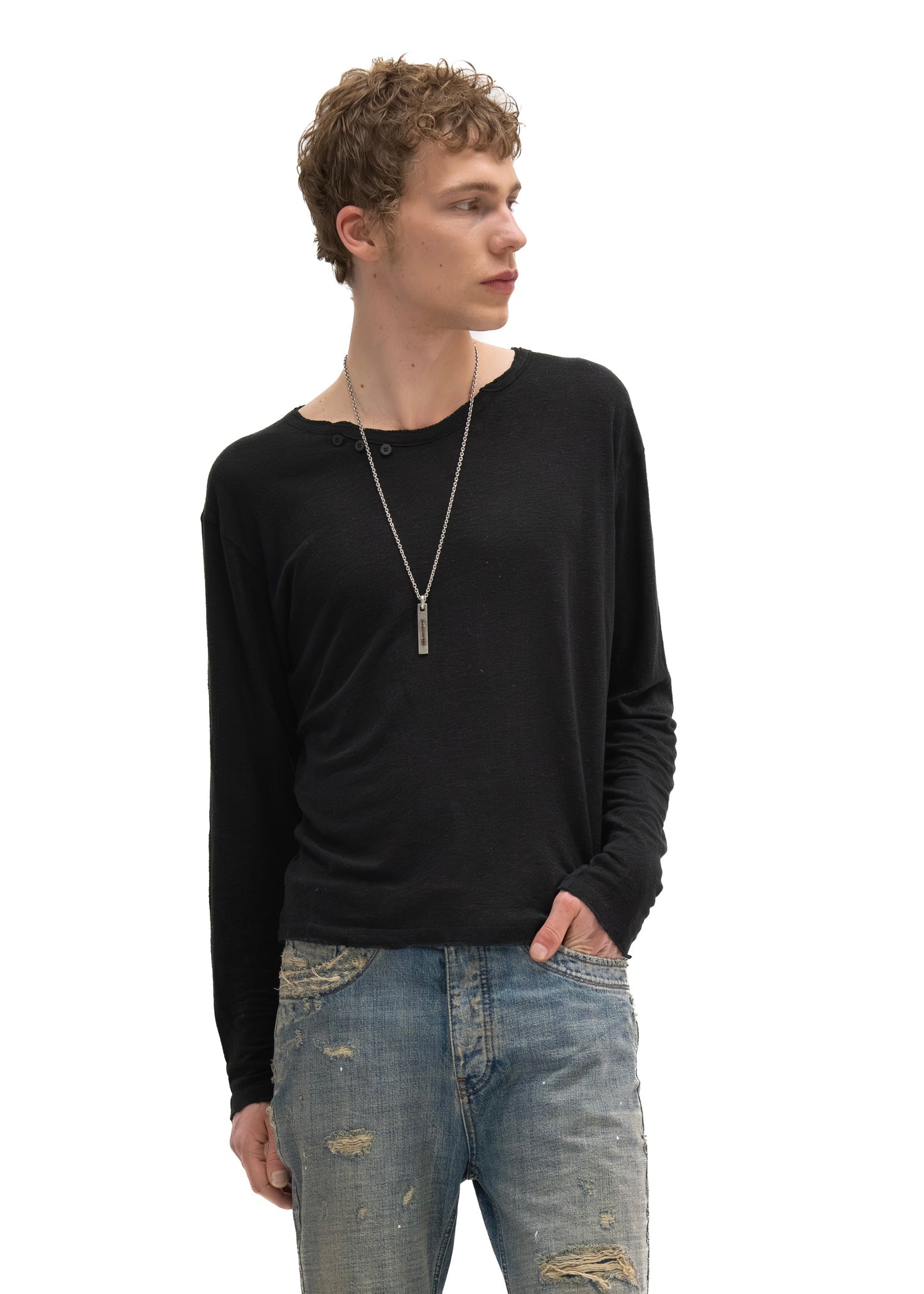 HERITAGE BUTTON-UP LONGSLEEVE BLACK
