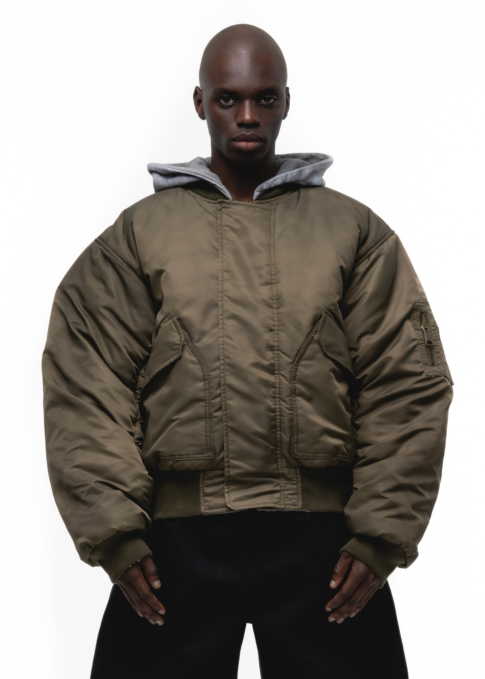 BASIC REVERSIBLE WAFFLE BOMBER GREEN – NO/FAITH STUDIOS