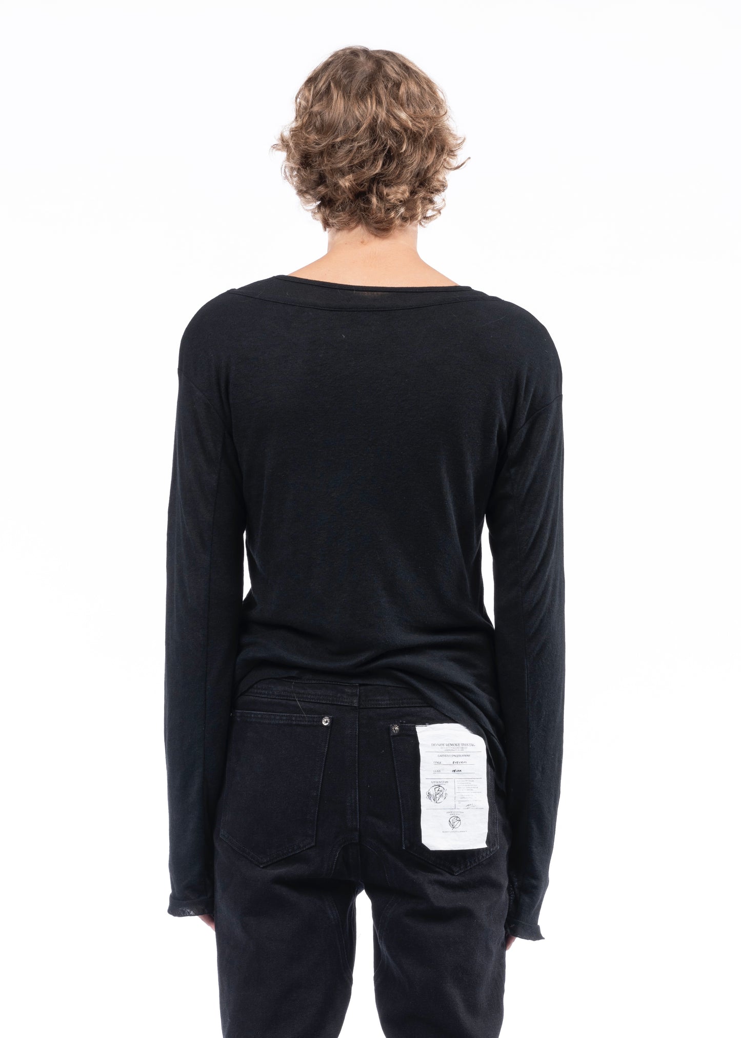 DOUBLE LAYERED ORGANIC COTTON LONGSLEEVE BLACK