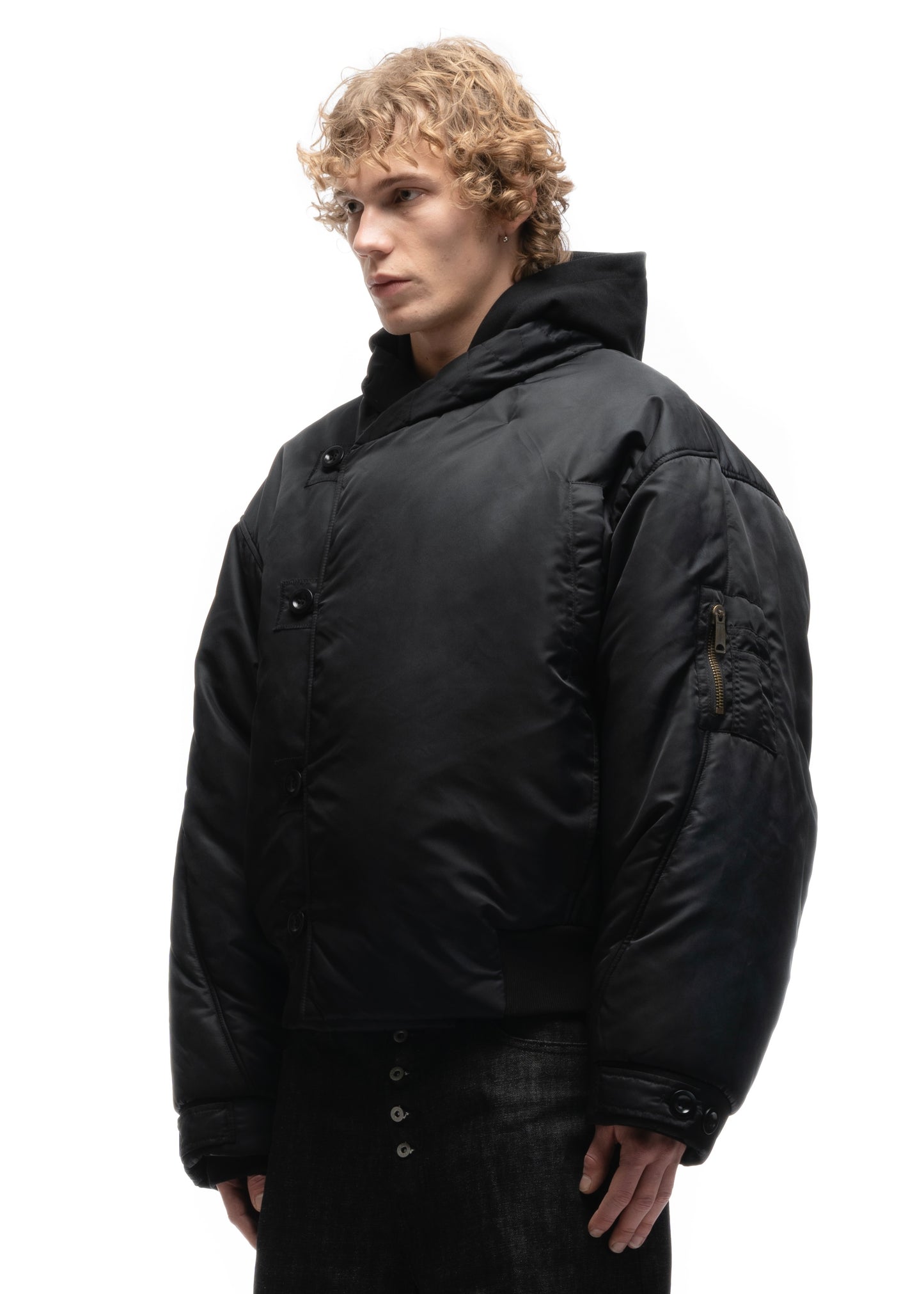 FENCING WAFFLE BOMBER JACKET BLACK