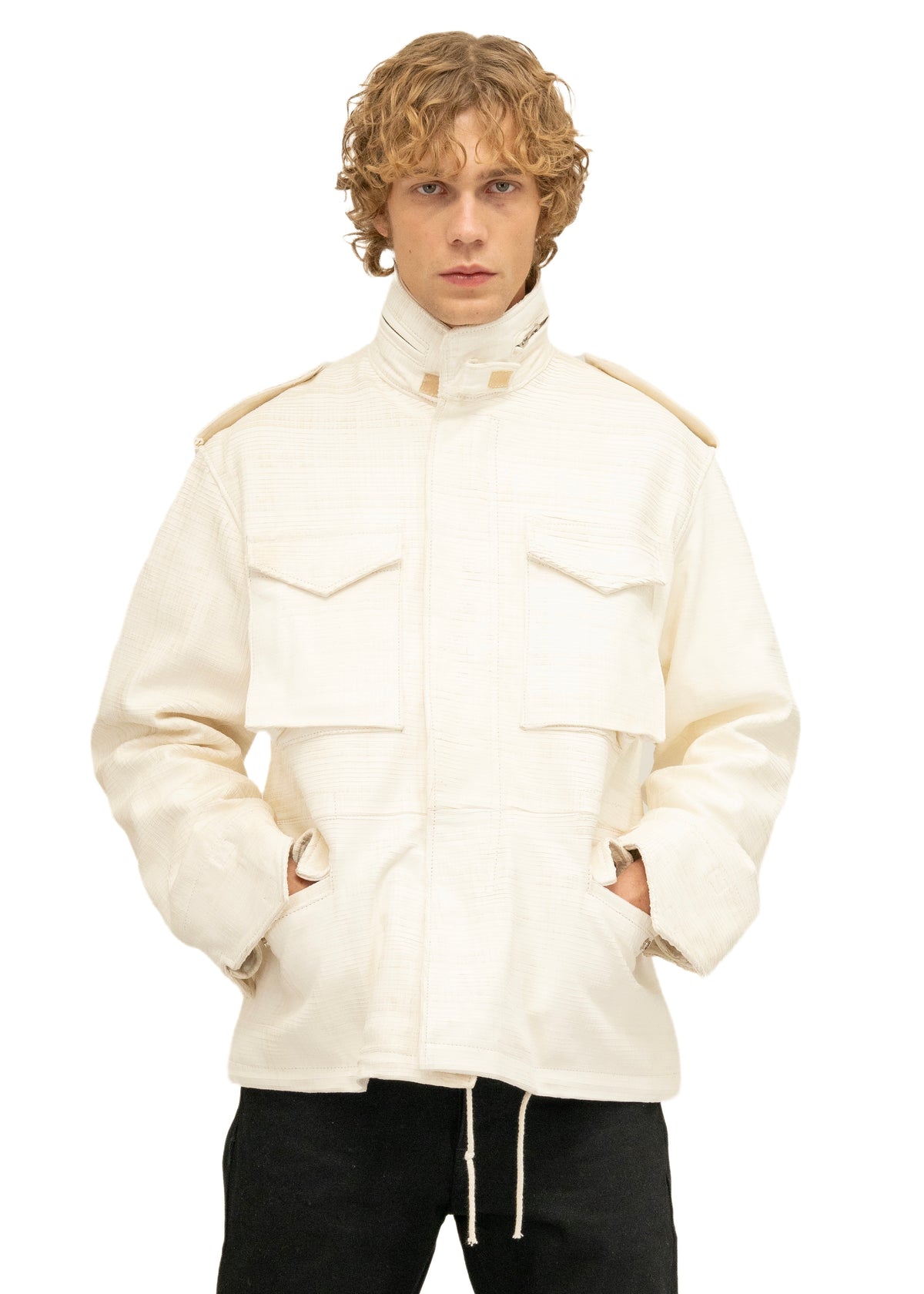 LEATHER FIELD PARKA WHITE