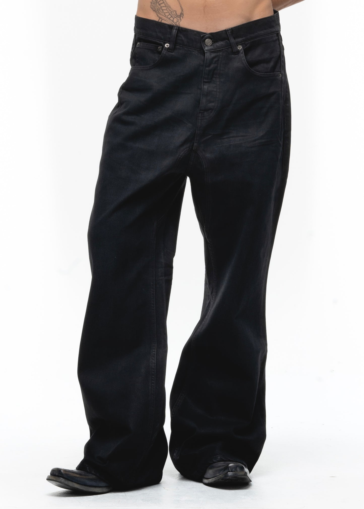 ITALY DULL BLACK BOOT CUT