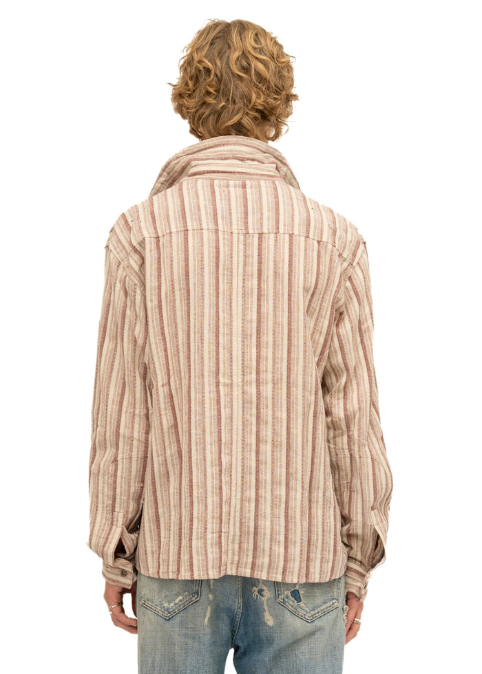 REWORKED STRIPE SHIRT RED