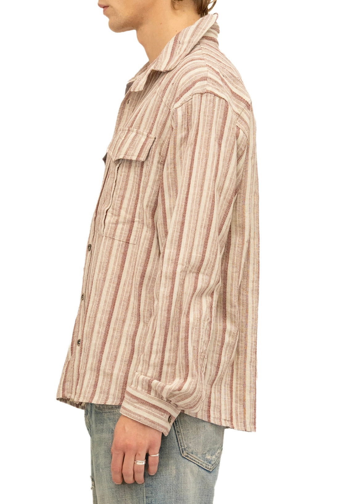REWORKED STRIPE SHIRT RED – NO/FAITH STUDIOS