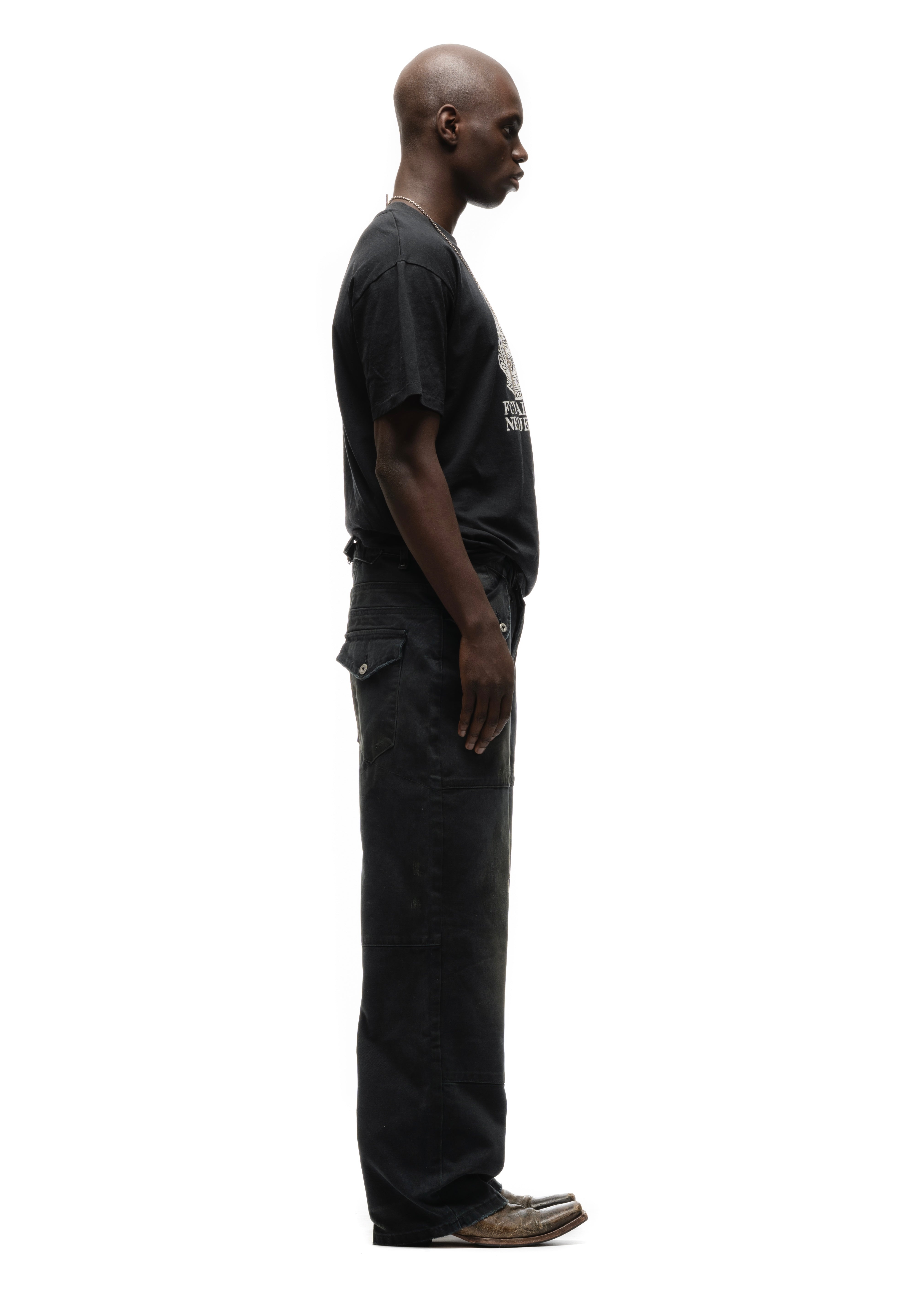 JAPANESE DOUBLE KNEE CUT BLACK – NO/FAITH STUDIOS