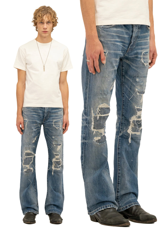 HAND REPAIRED SELVEDGE FITTED BOOTCUT DENIM