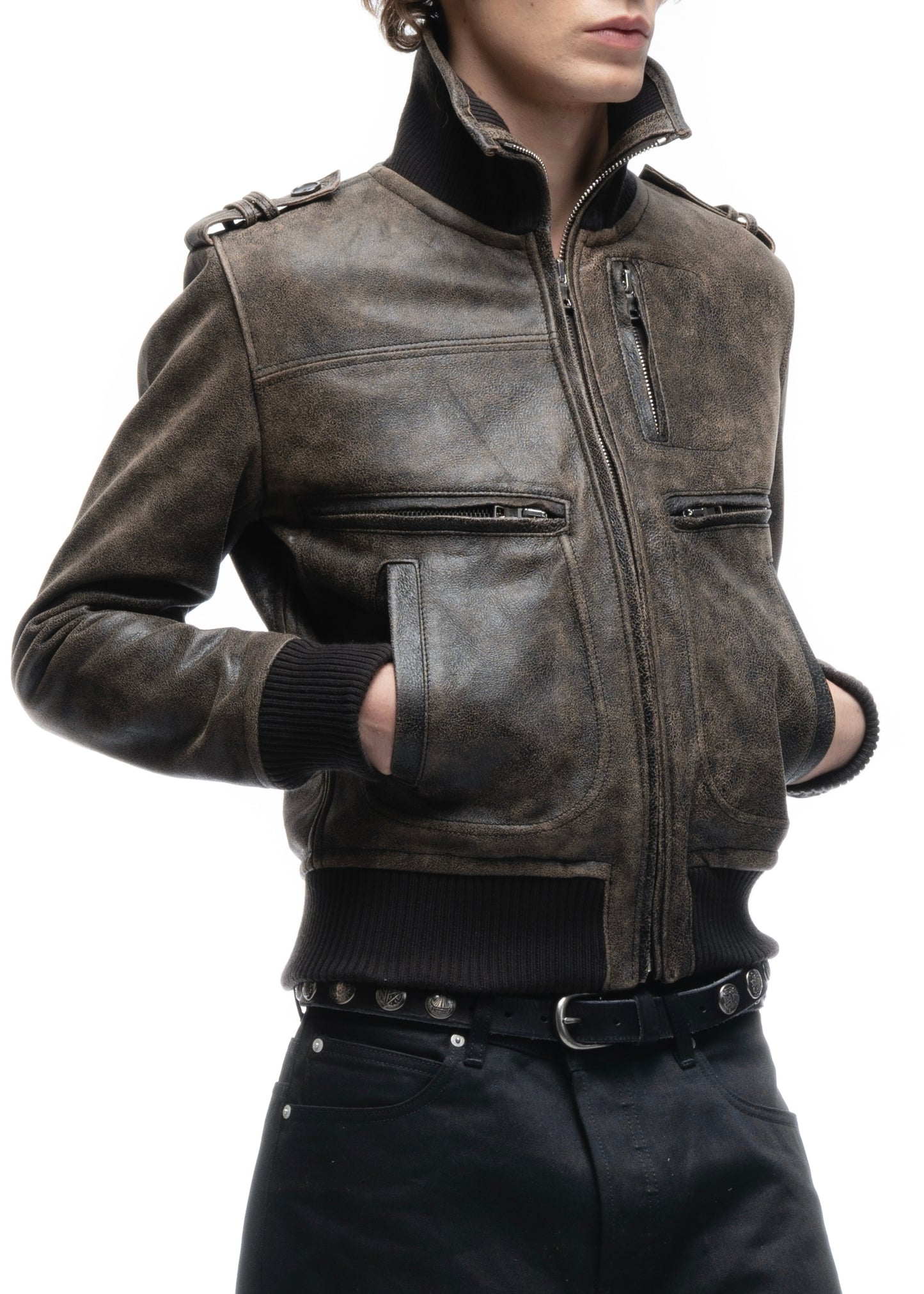 SHADOW OPERATOR LEATHER JACKET USED