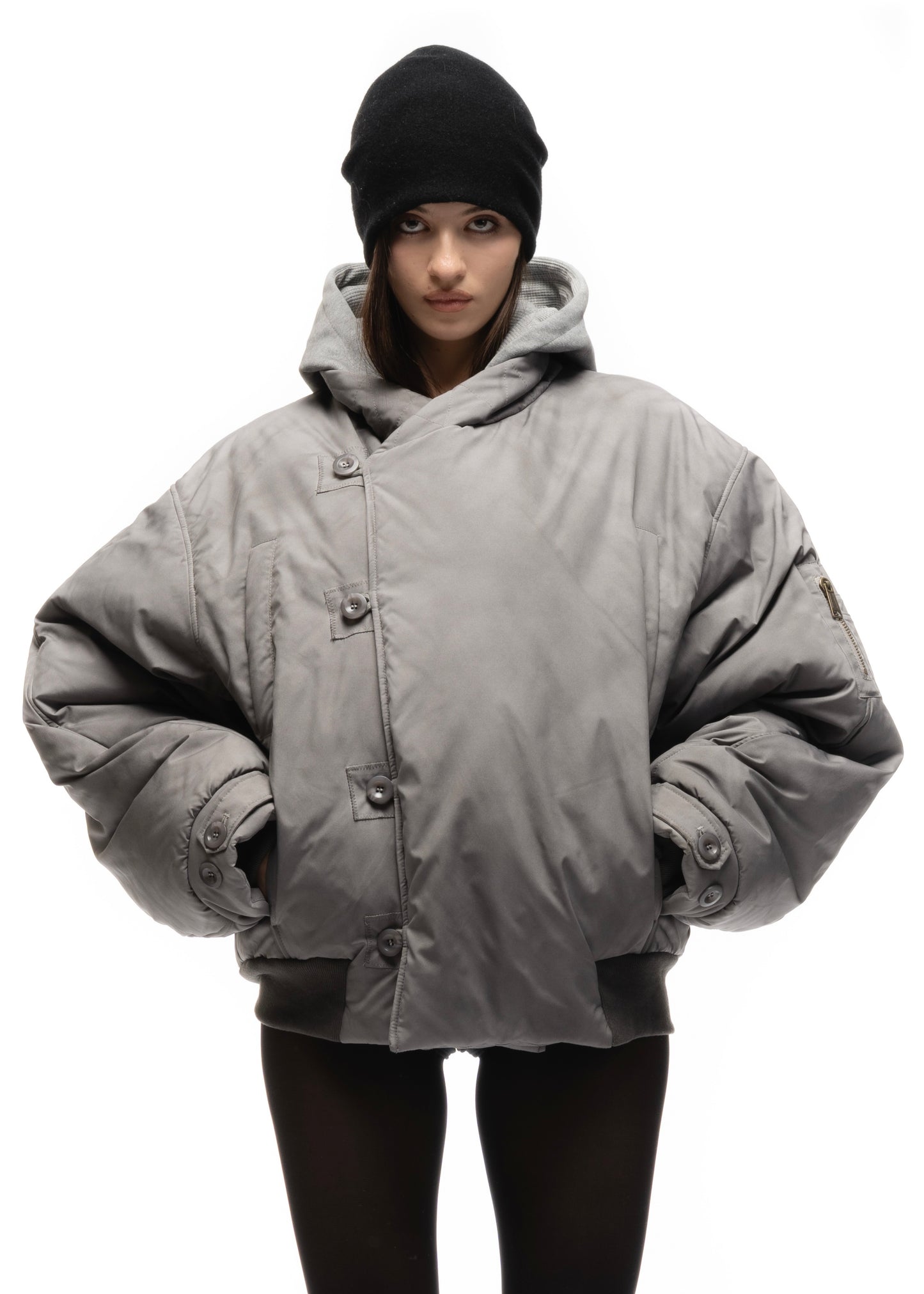 FENCING WAFFLE BOMBER JACKET GREY FEMALE