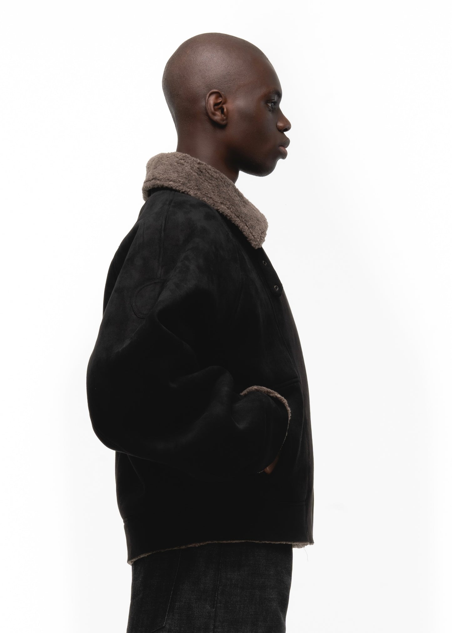 HEAVY FLIGHT SHEARLING JACKET BROWN/BLACK