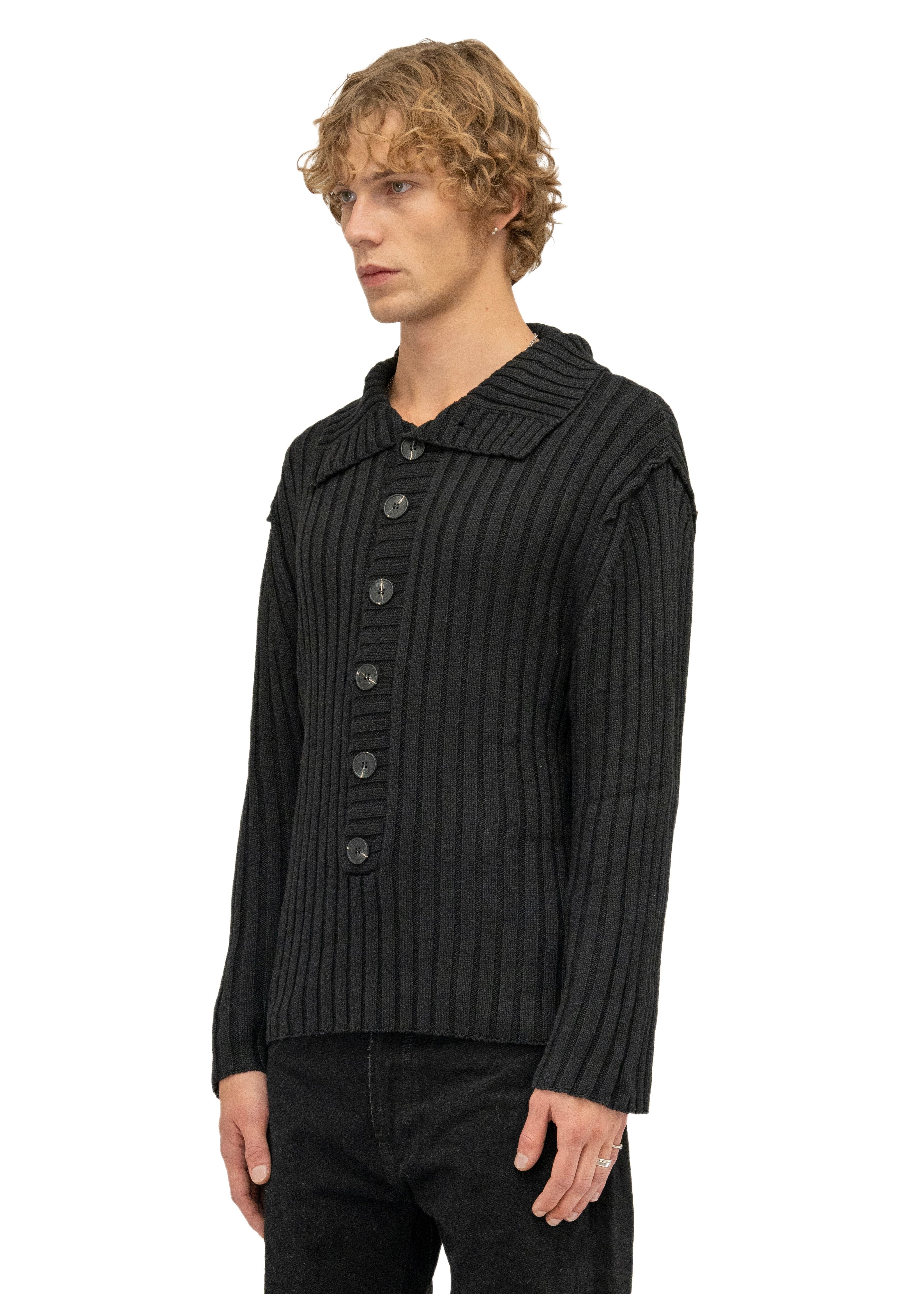 DOUBLE-LAYERED ORGANIC COTTON LONGSLEEVE BLACK – NO/FAITH STUDIOS