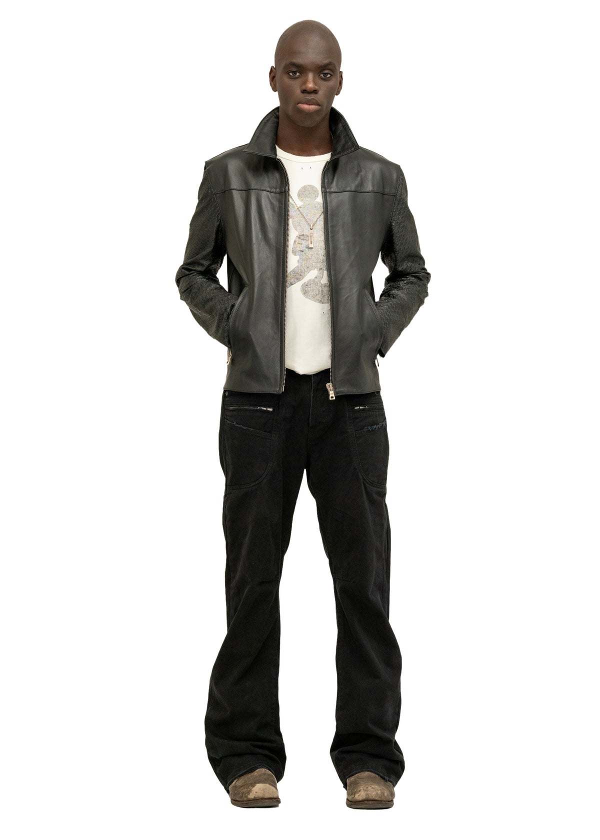 BIKER ONE CUT PERFORATED LEATHER SLEEVES